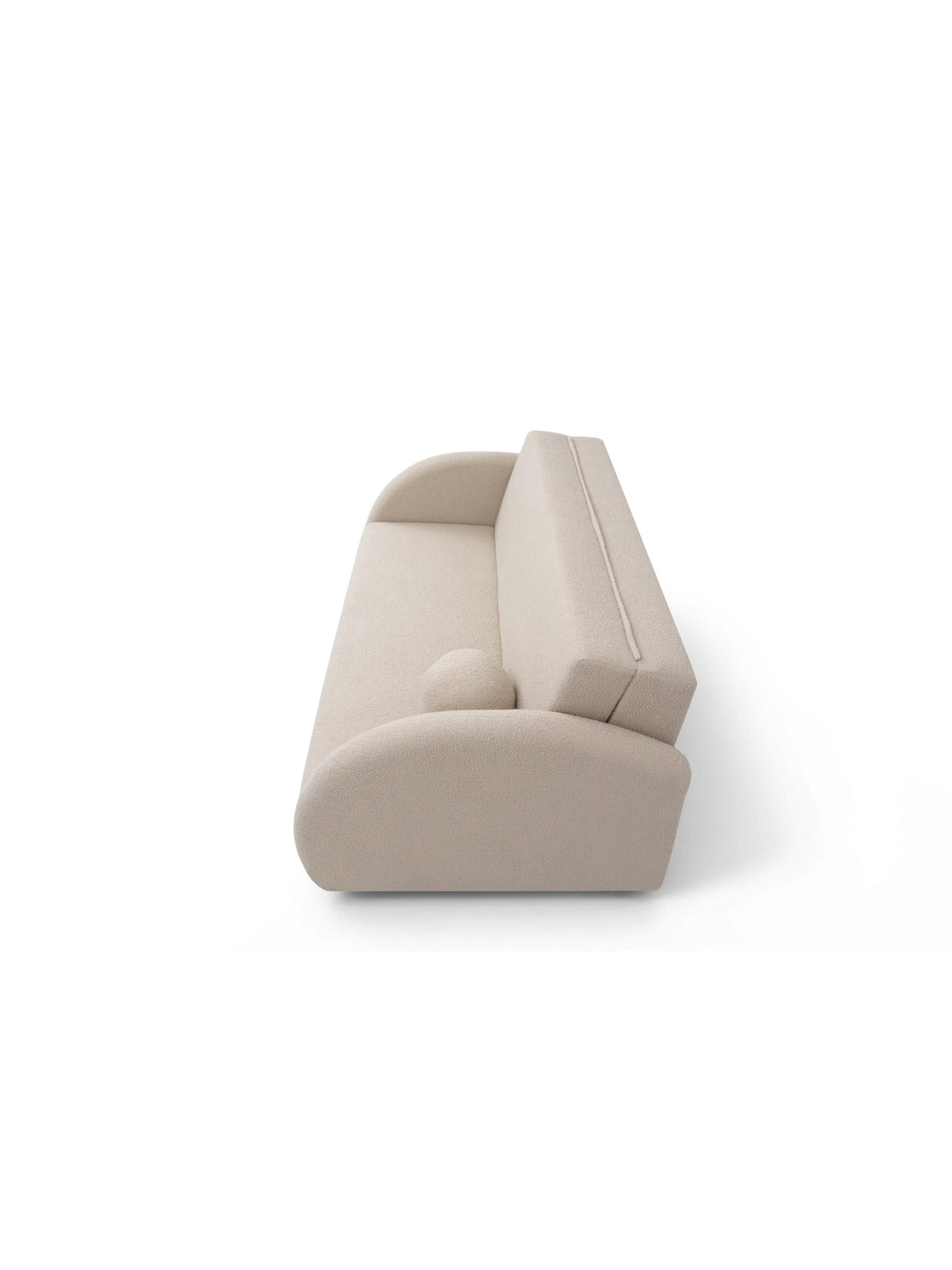 Sofa rozkładana Nubi 120 cm jasny beżowy boucle widok z boku