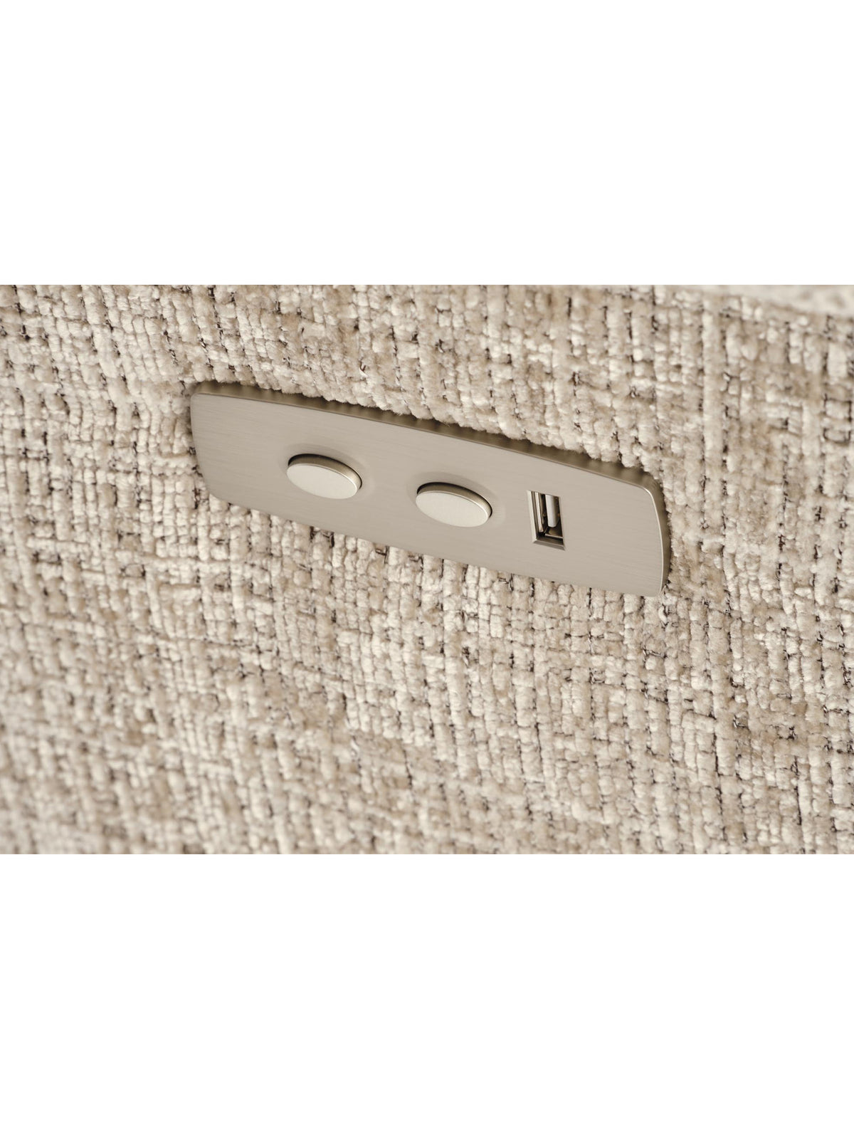 Panel sterowania fotela wypoczynkowego Muranio z elektryczną funkcją relaks beżowej plecionki