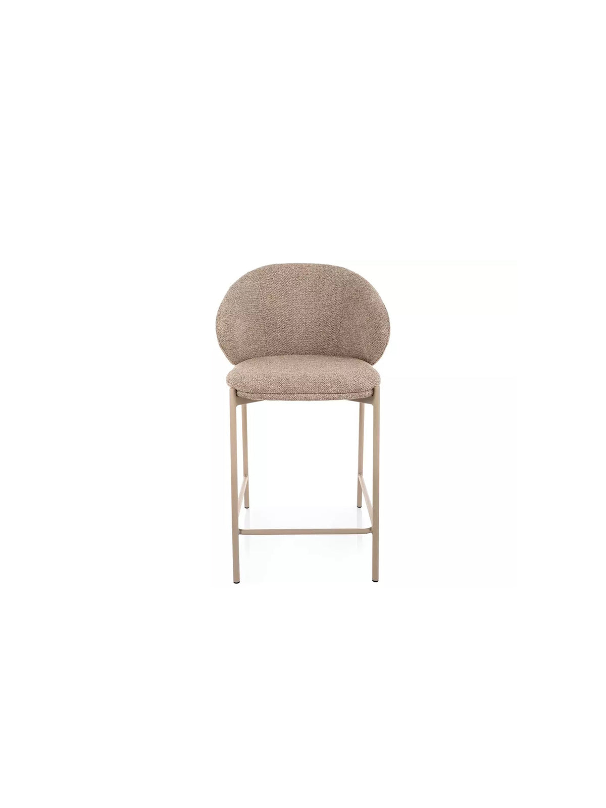 Hoker tapicerowany Morivo w beżowym kolorze z metalowymi nogami w stylu Modern Organic