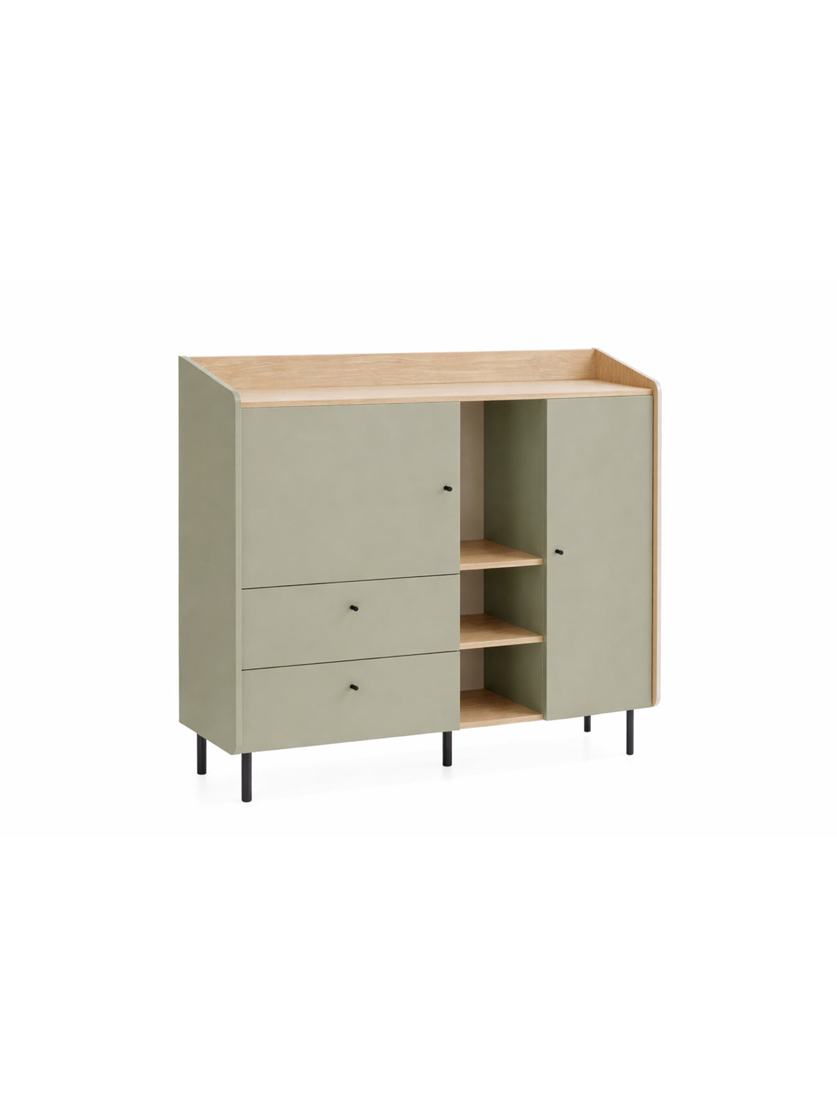 Komoda Fiorenza 125 cm z szufladami w kolorze eukaliptus i dąb baltic dune