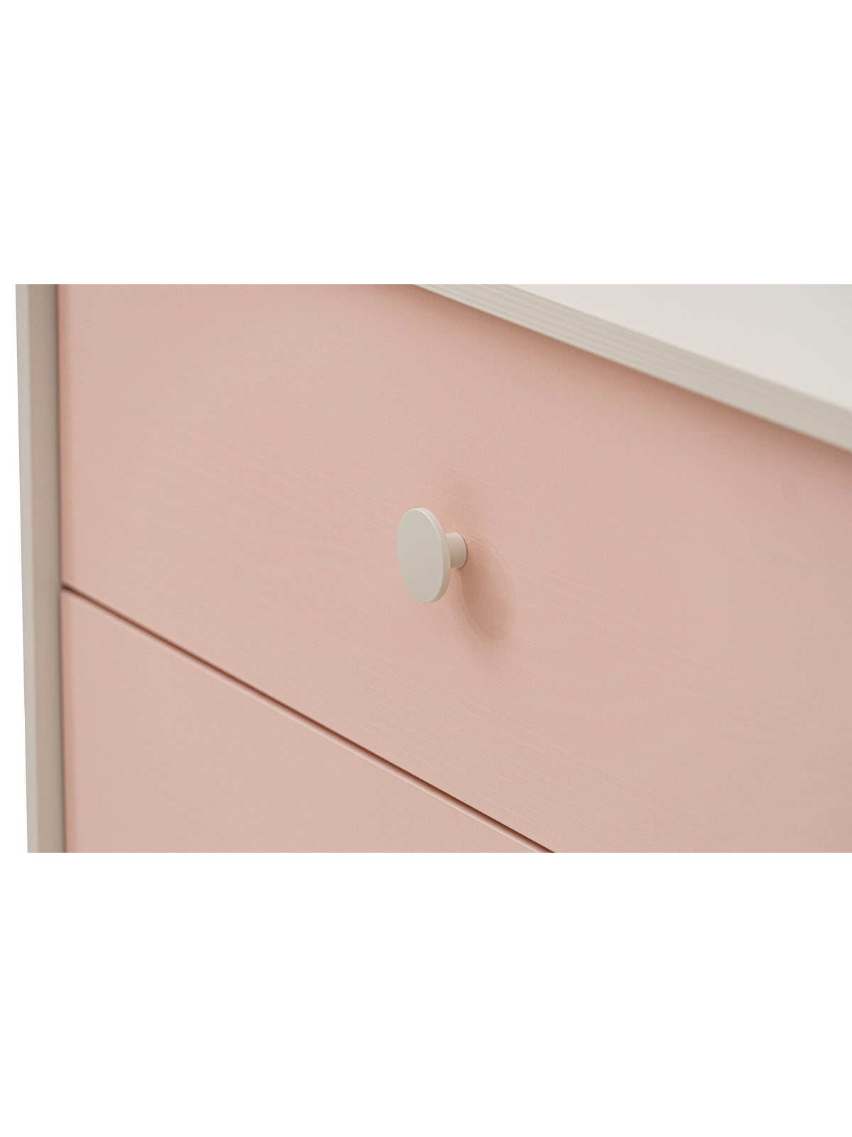 Komoda dziecięca Marla 120 cm różowy front millenial pink detal uchwytu
