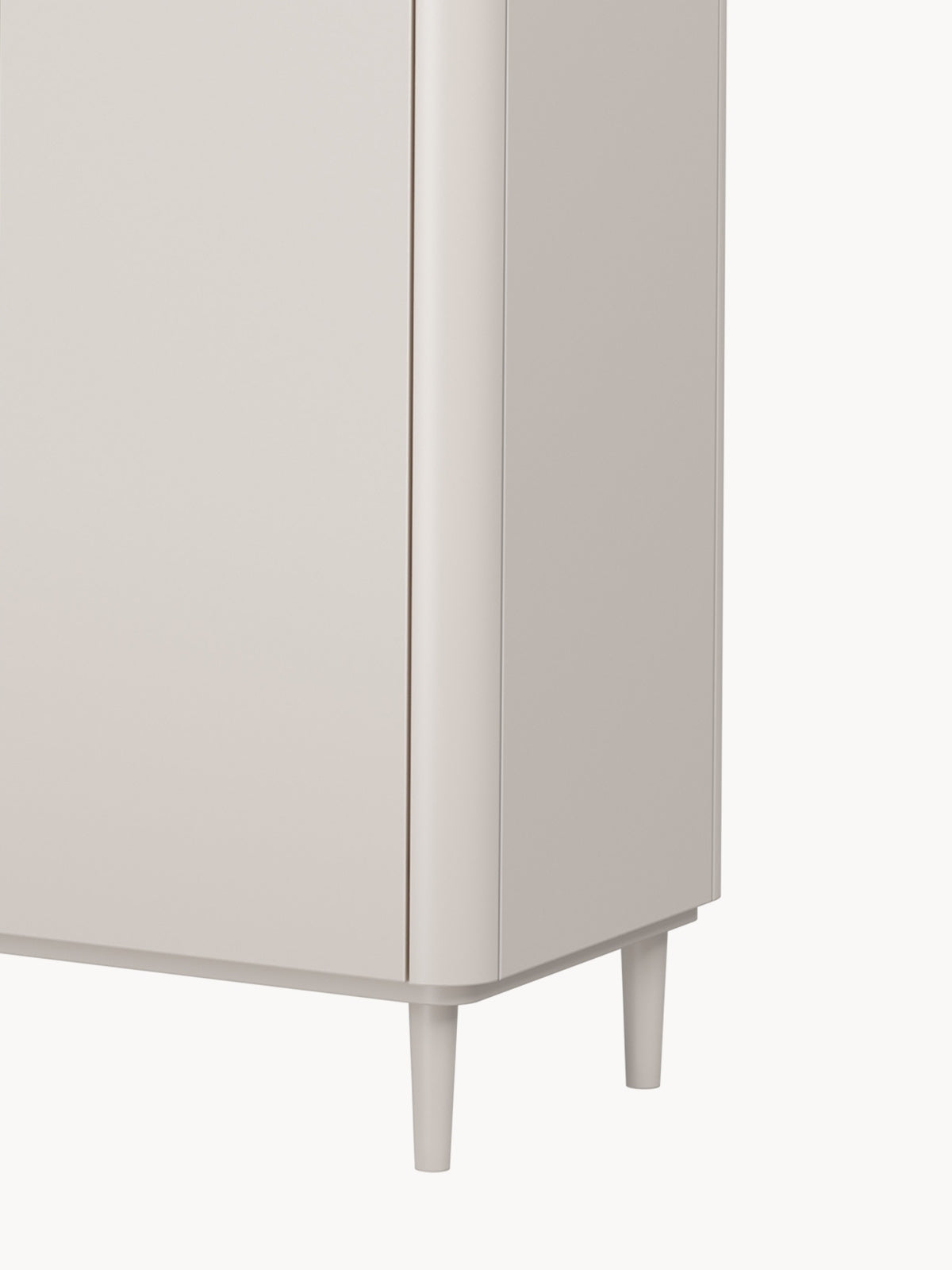 Komoda Elivo 150 cm w kolorze kaszmir z zaokrąglonym frontem i nóżkami