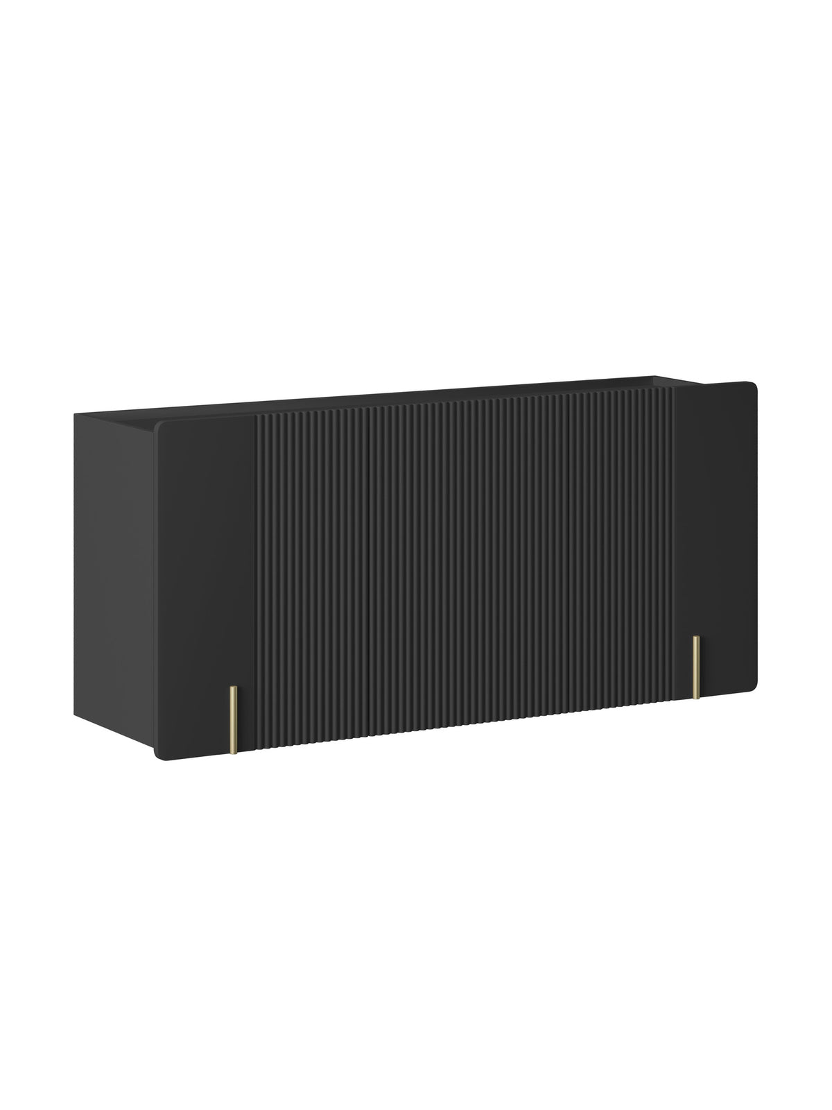 Komoda Malmi 150 cm trzydrzwiowa wisząca - czarny mat / złoty