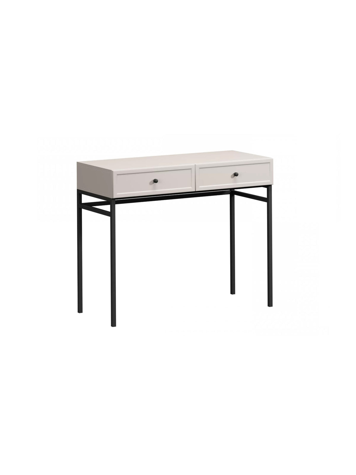 Konsola Lorini 100 cm w kolorze kaszmir z czarnymi uchwytami i metalowym stelażem