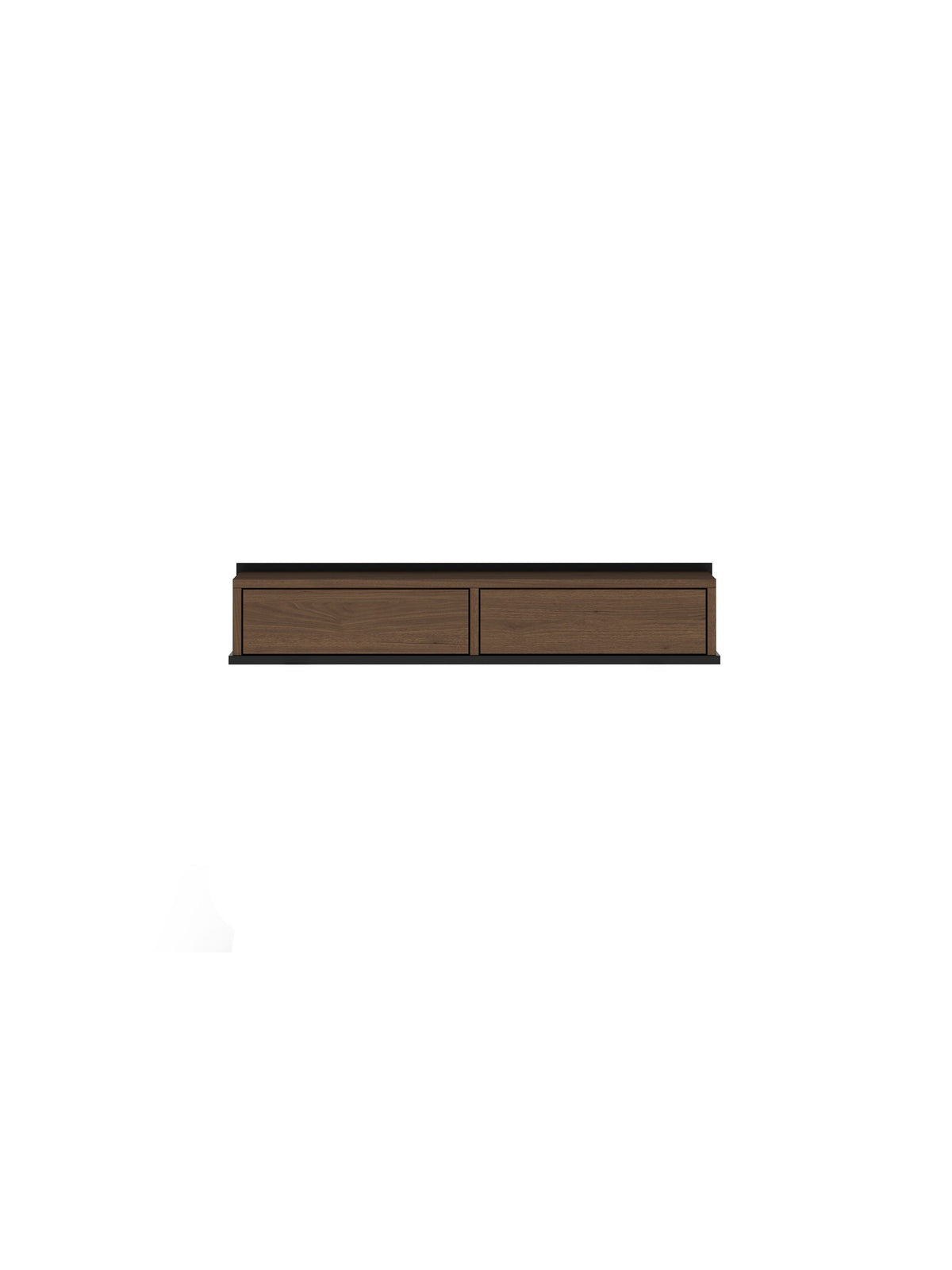 Wisząca konsola Zenar 100 cm z dwiema szufladami orzech elegant i czarna