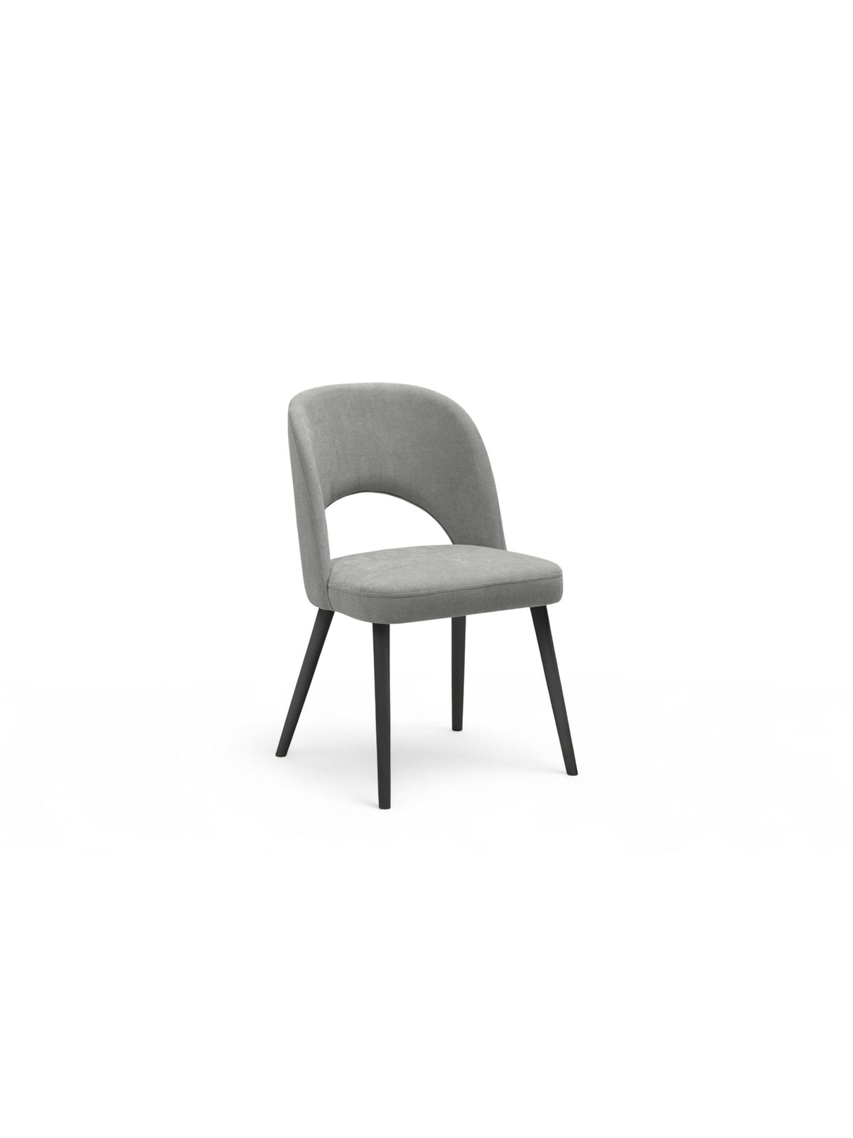 Krzesło drewniane Luvaro tapicerowane, jasnoszare siedzisko, nowoczesny design