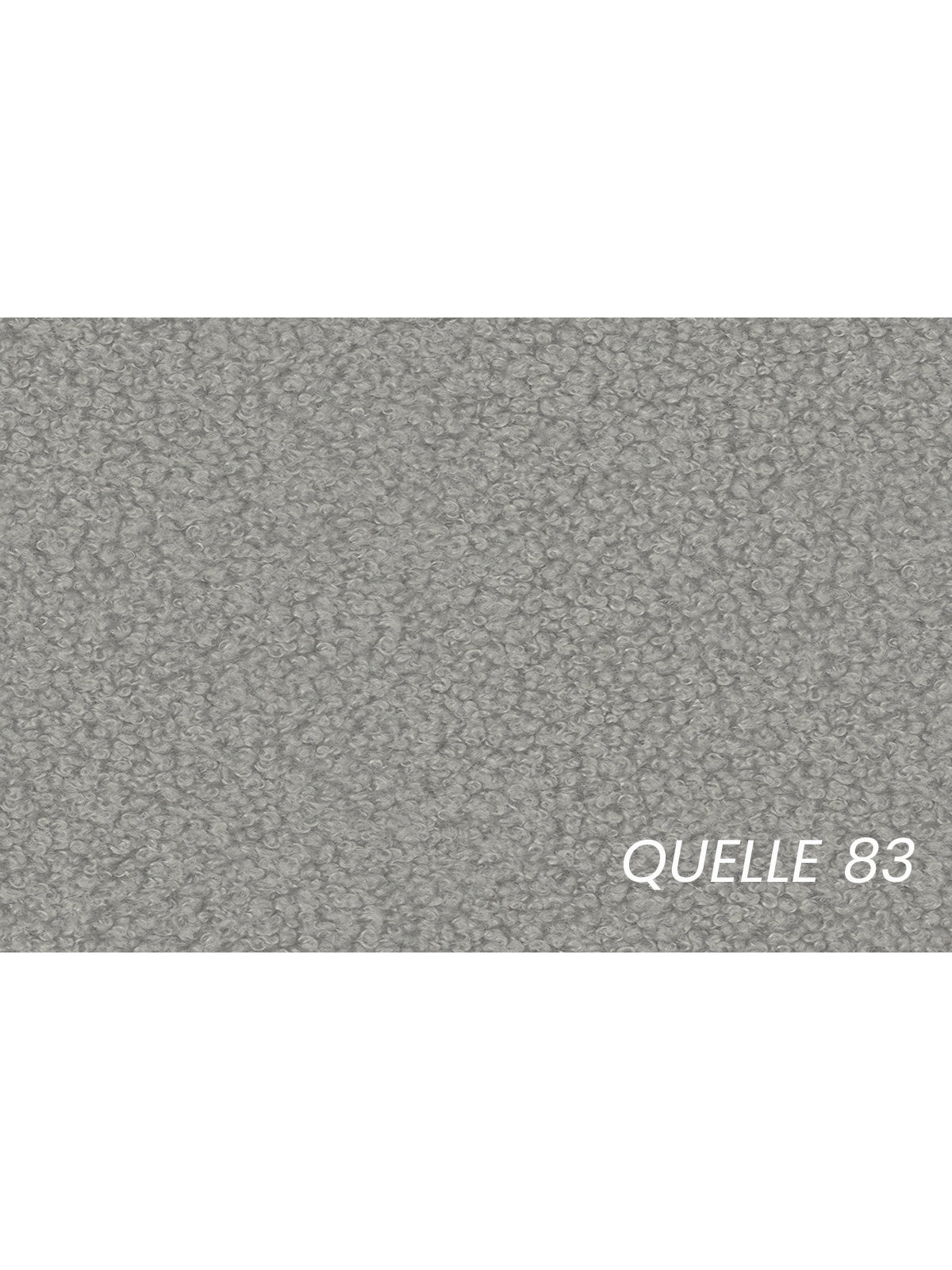 Łóżko tapicerowane Nirello 180x200 z pojemnikiem, szara tkanina boucle Quelle 83