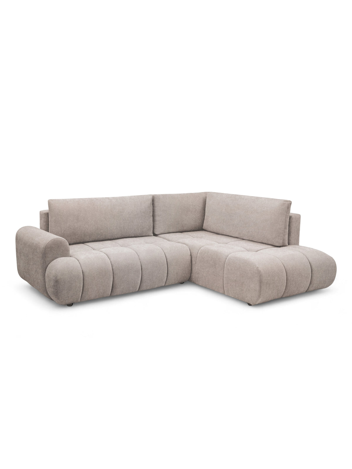 Narożnik Lutario L prawostronny beżowy szenil Vibe 08, nowoczesny design