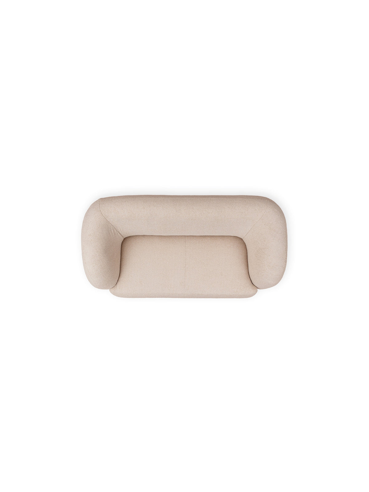 Sofa do salonu Dalin II beżowa boucla Lambi 5 widok z góry
