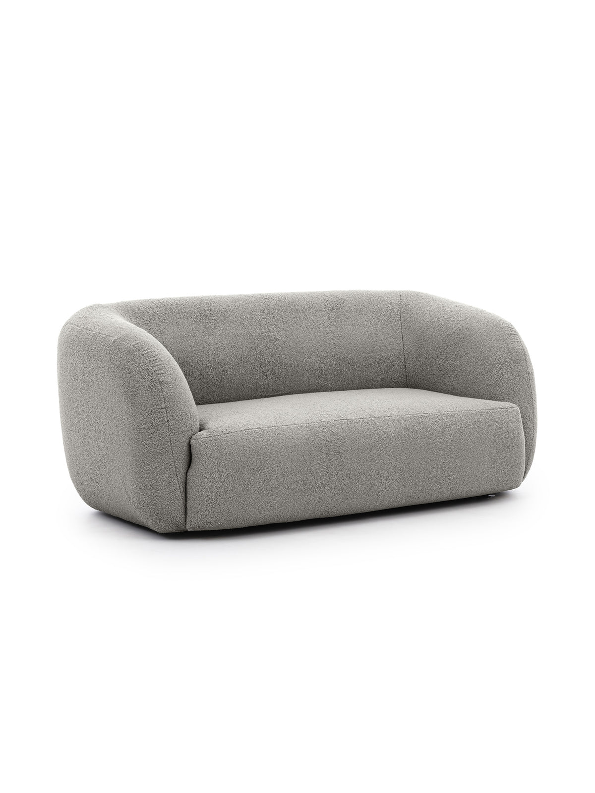 Sofa do salonu Dalin II w popielatej tkaninie bouclé Lambi 11 widok z przodu
