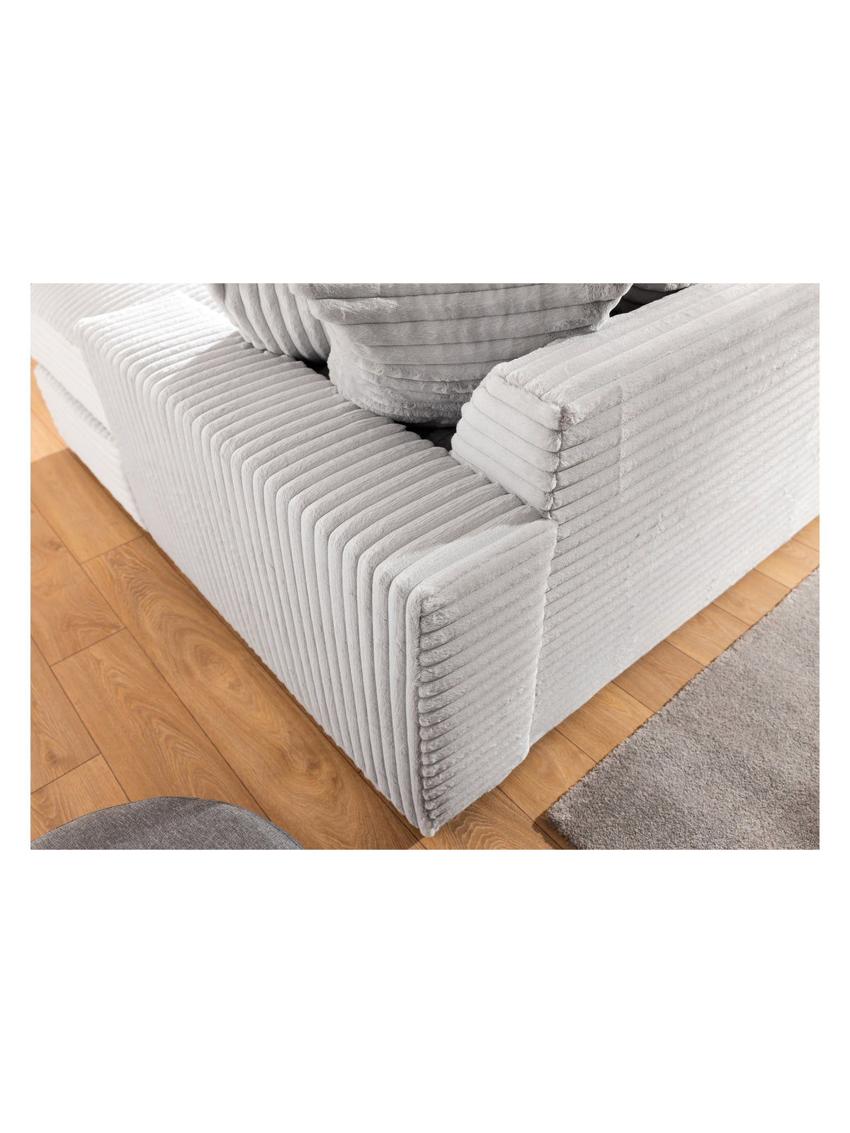 Sofa do salonu Warmi szary plusz Tilia 83 narożnik z głębokim siedziskiem