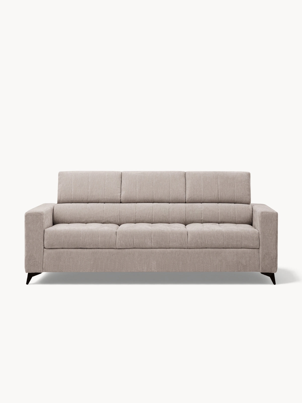 Sofa Nardo beżowy szenil Vibe 08 trzyosobowa z regulowanymi zagłówkami