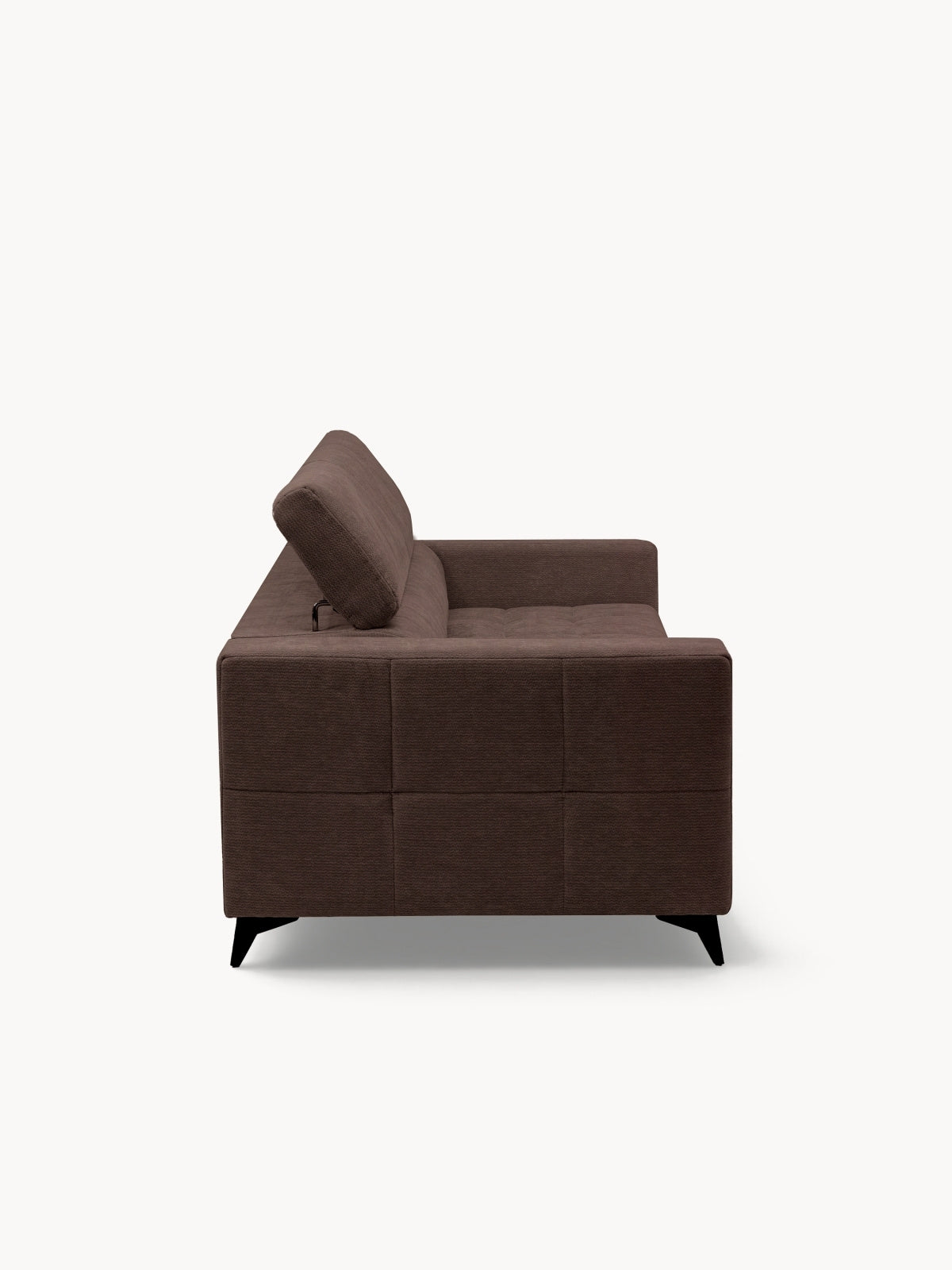 Sofa Nardo z funkcją spania w brązowym szenilu Vibe 26, widok z boku