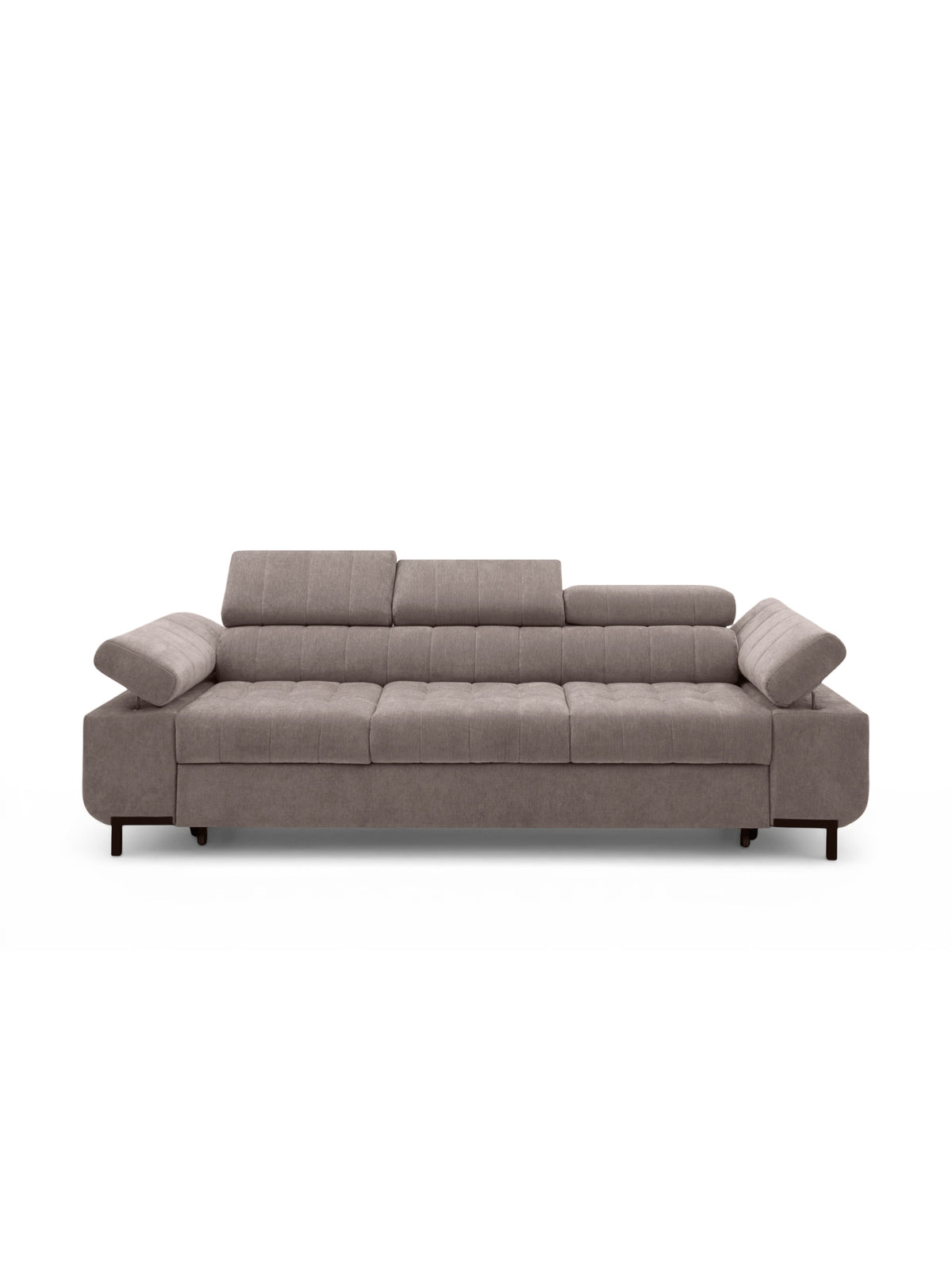 Sofa trzyosobowa Tyrion brązowy szenil Vibe 21 z regulowanymi zagłówkami i podłokietnikami