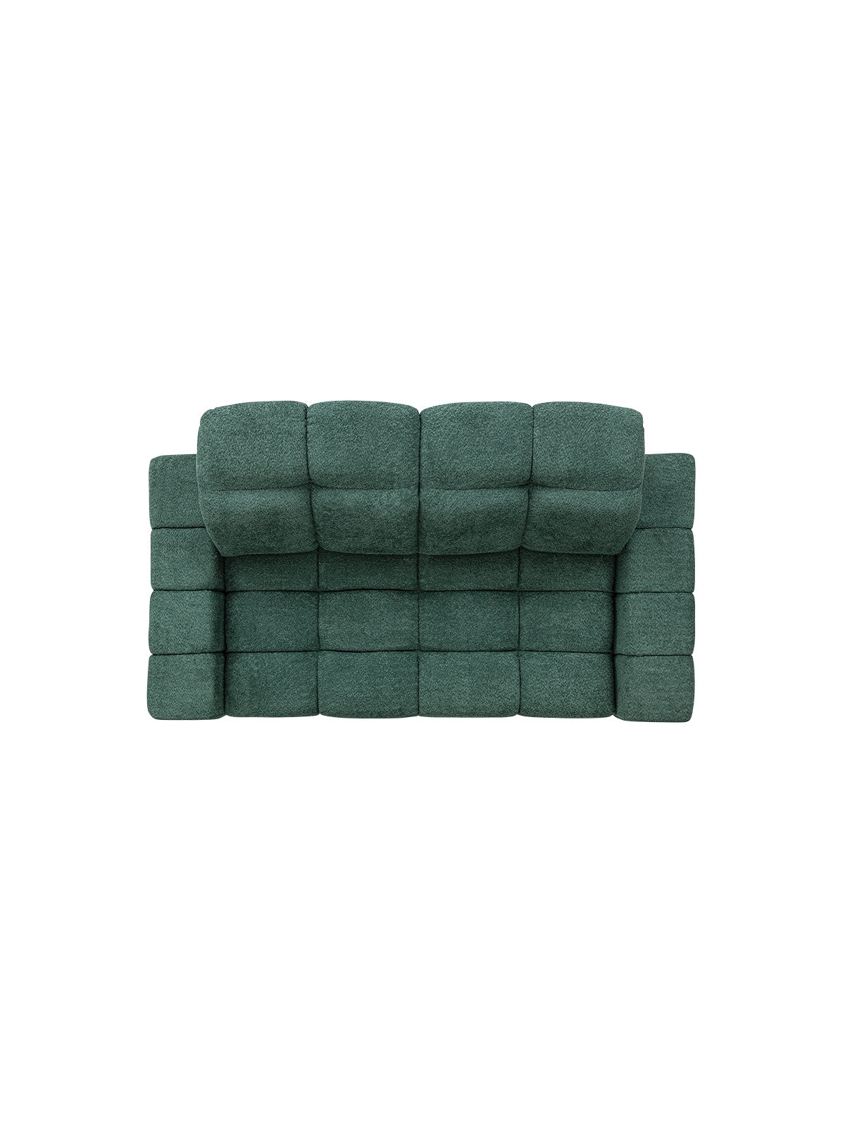 Sofa Magnelio III trzyosobowa elektryczna w ciemnozielonym kolorze widok z góry