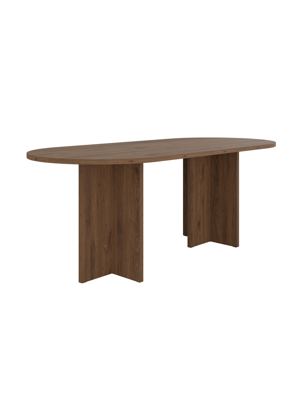 Stół owalny Aurelium 204x90 cm w kolorze orzech, nogi i blat laminowane 28 mm