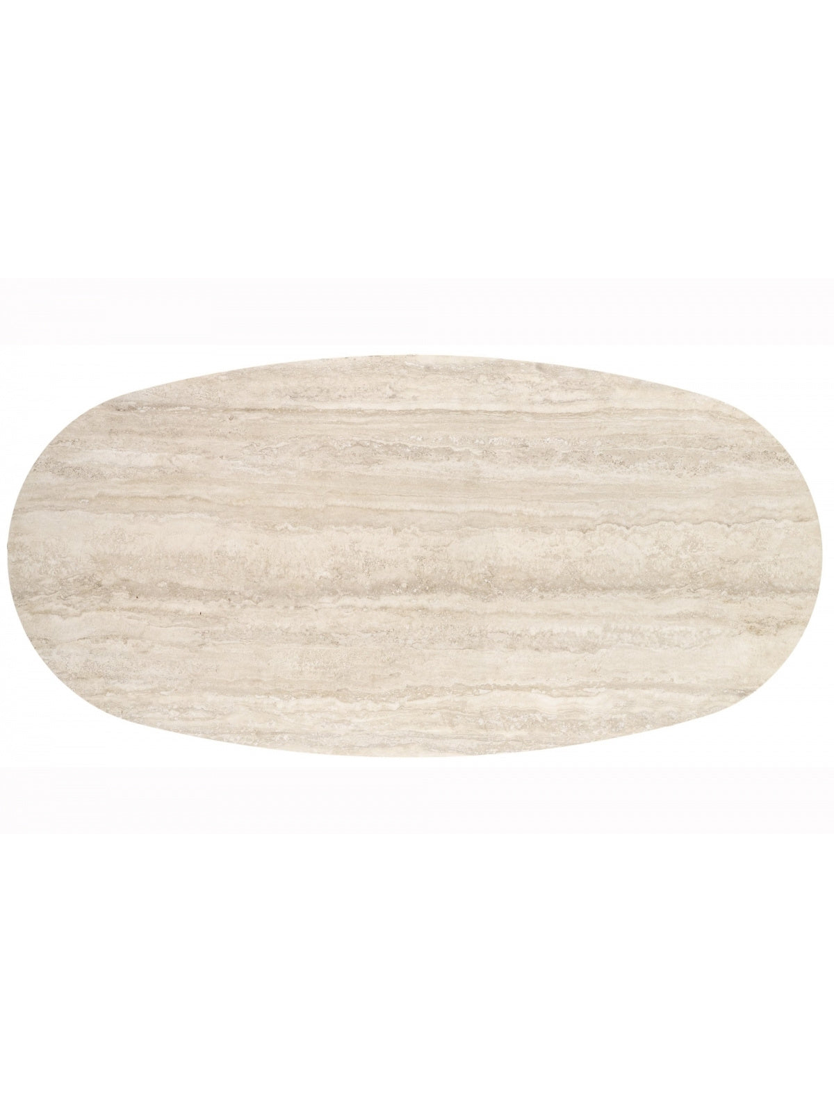 Stół owalny Molven 200x100 cm blat trawertyn marmur w odcieniach beżu