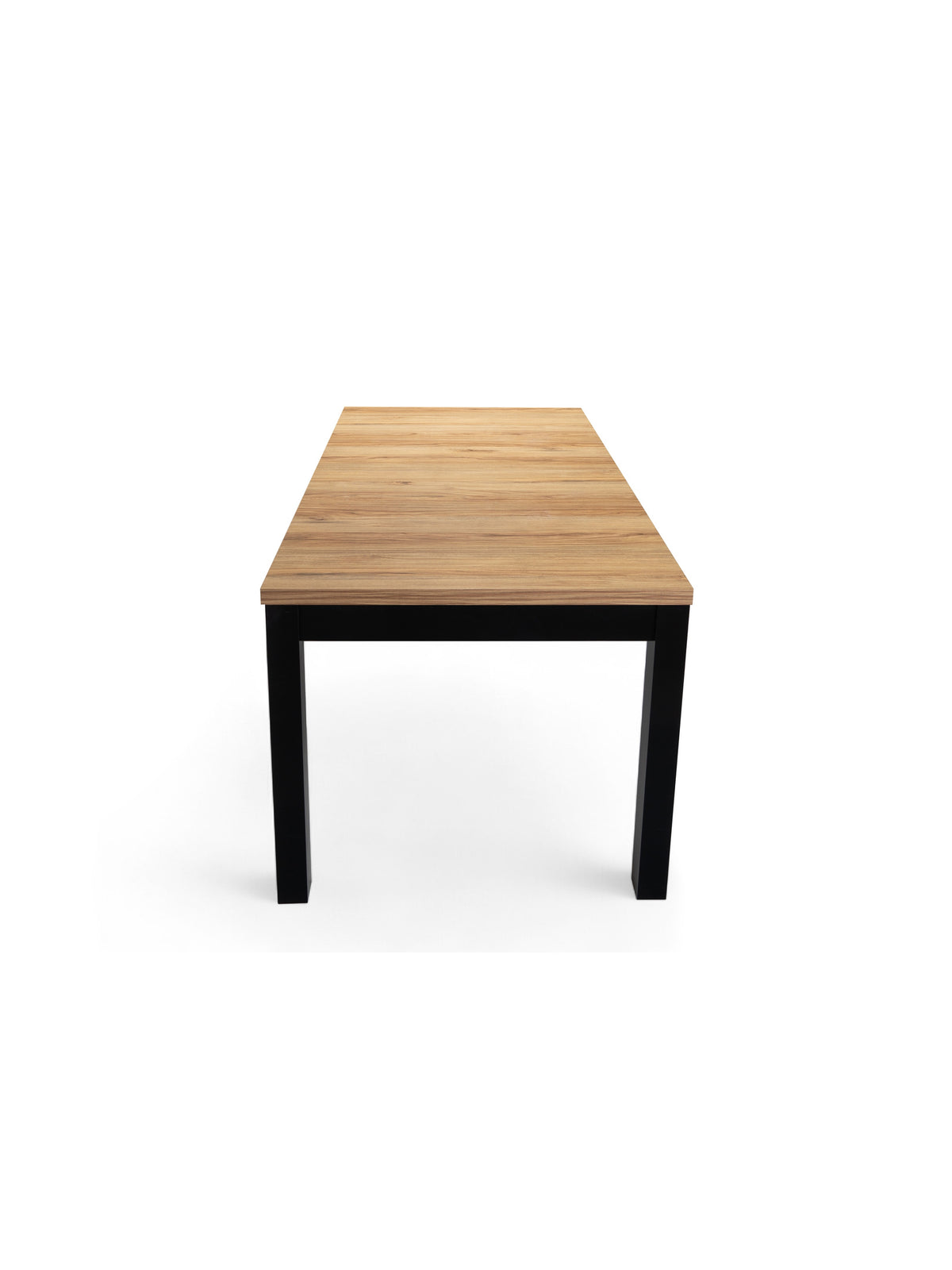 Stół rozkładany Werona 140-180x80 cm z blatem dąb pradawny i czarnymi nogami widok z góry
