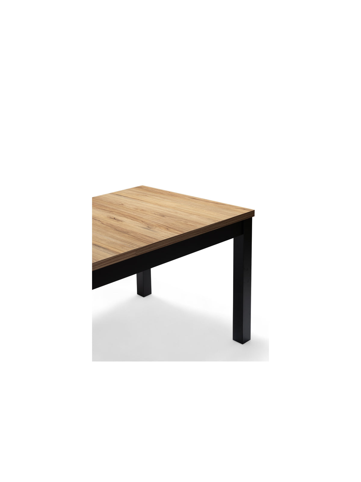 Stół rozkładany Werona 140-220x80 cm dąb pradawny z czarnymi nogami, detal nogi stołu