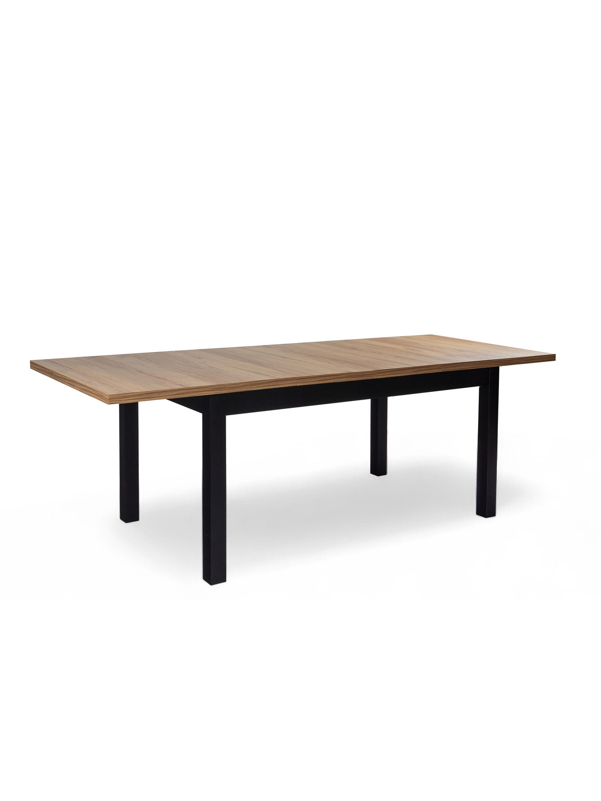 Stół rozkładany Werona 160-200x90 cm blat dąb pradawny czarne nogi widok z boku