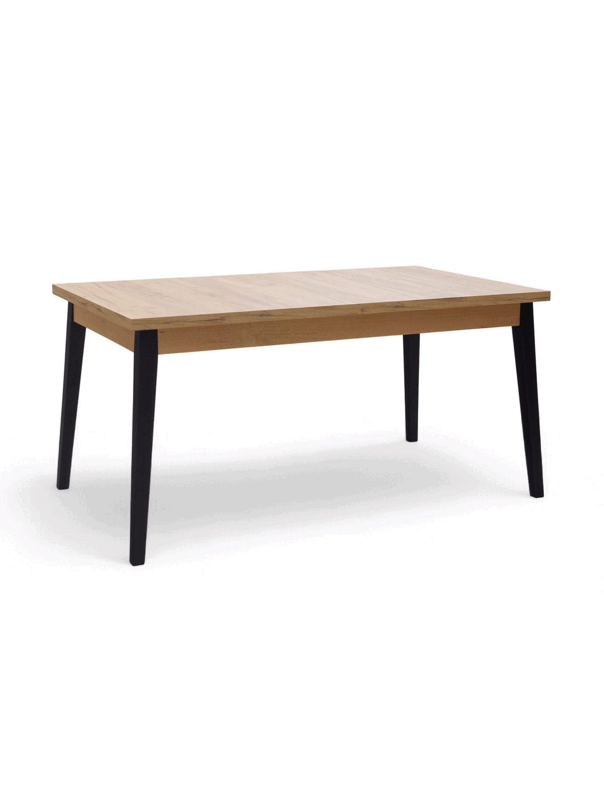 Stół rozkładany Paris 160-200x90 cm z blatem dąb craft i czarnymi nogami