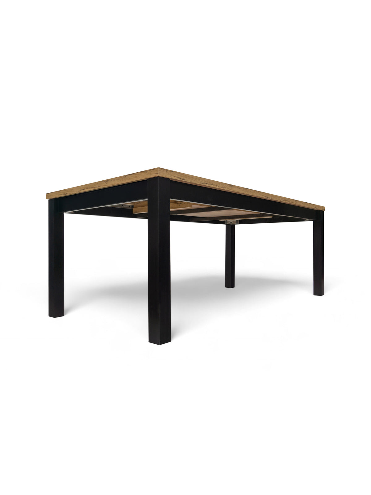 Stół rozkładany Werona 140-220x80 cm z laminowanym blatem i czarnymi nogami z litego drewna