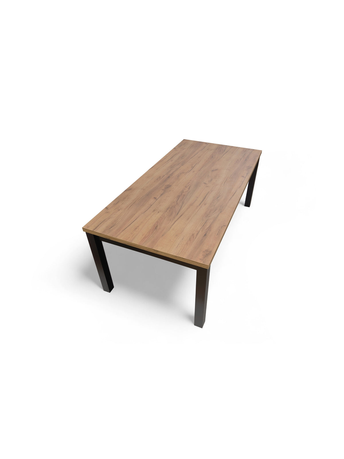 Stół rozkładany Werona 160-200x90 cm z blatem dąb craft i czarnymi nogami