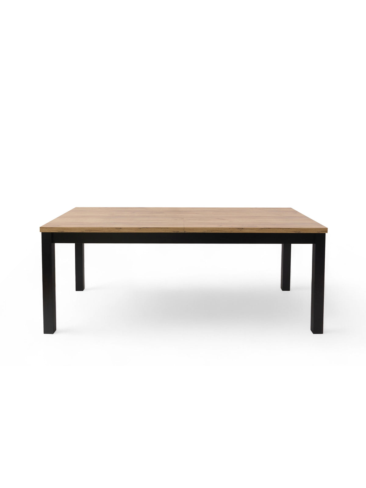 Stół rozkładany Werona 160-200x90 cm dąb craft z czarnymi nogami widok z przodu