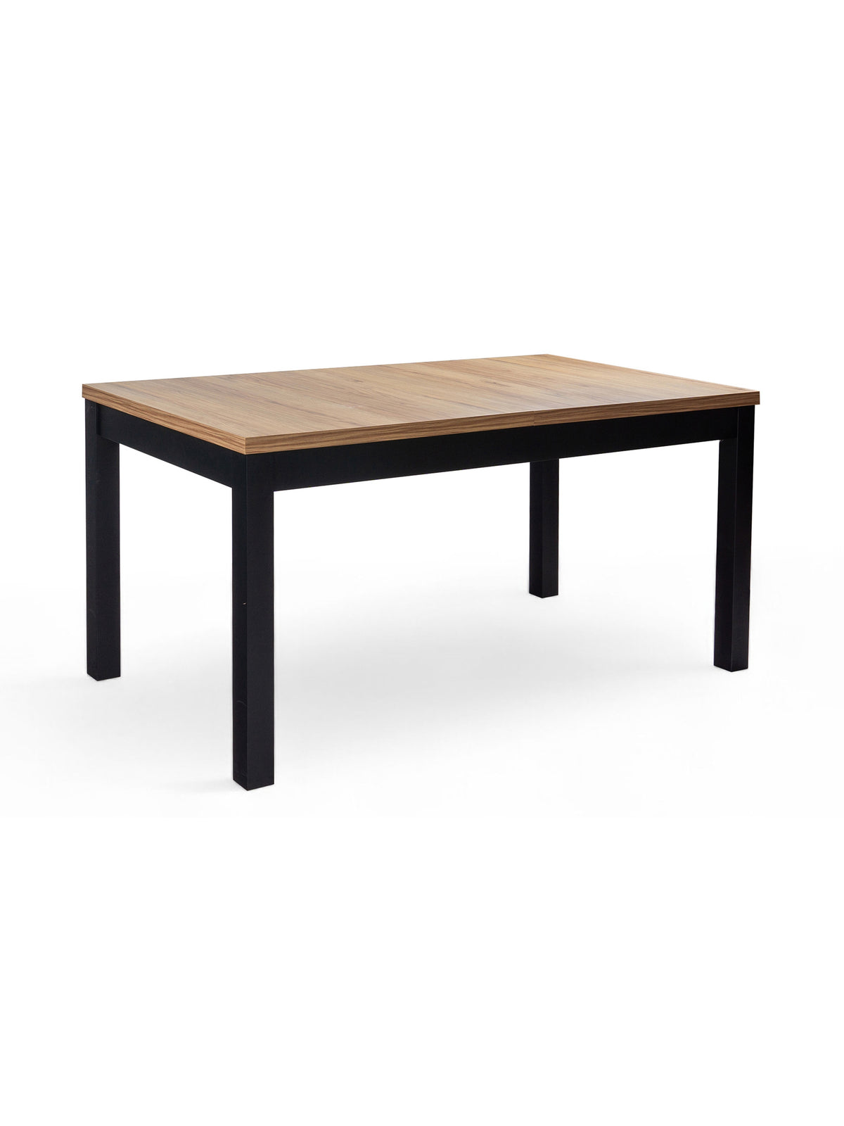 Stół rozkładany Werona 160-200x90 cm dąb pradawny czarne nogi widok z przodu