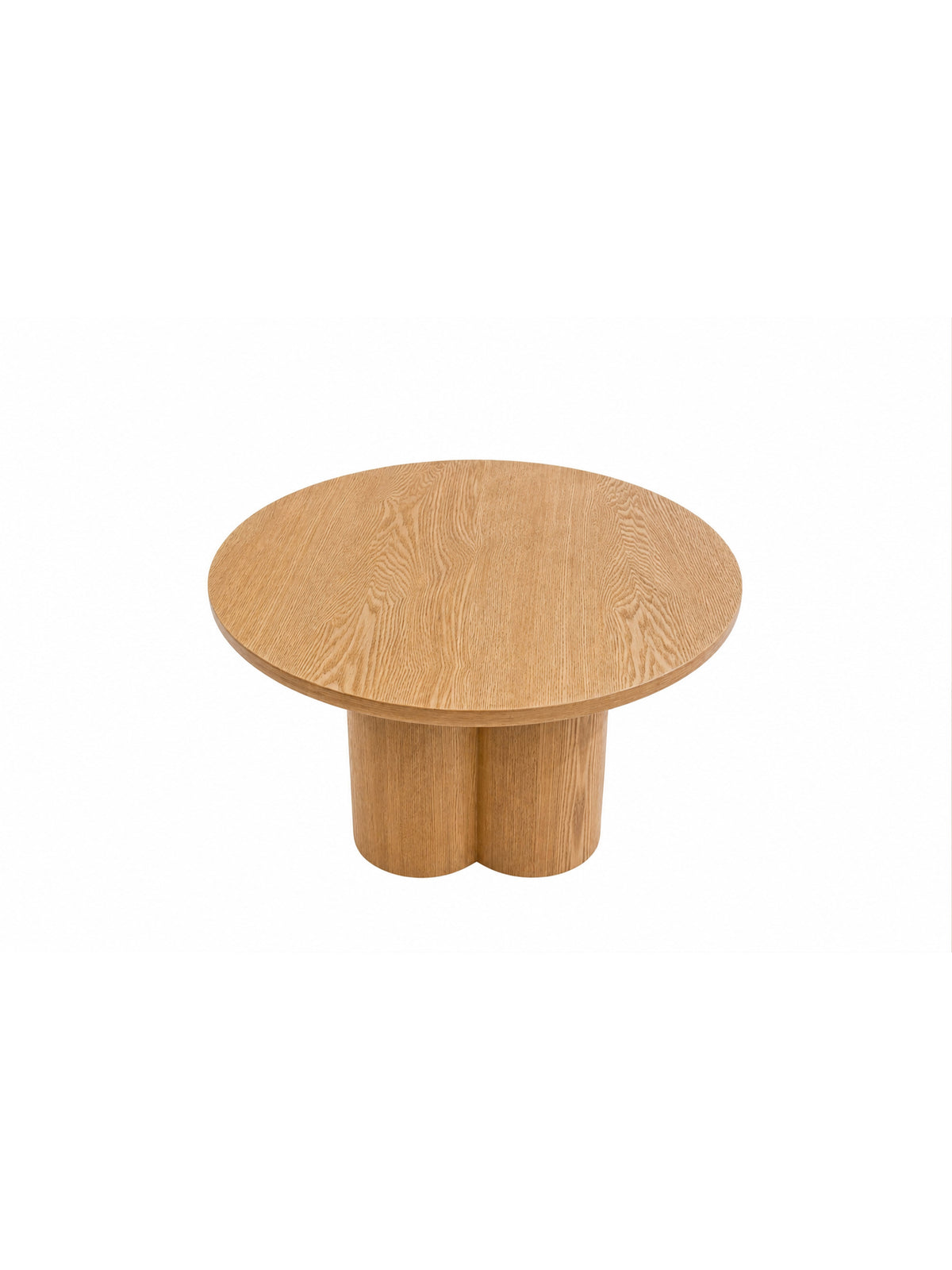 Stolik kawowy okrągły Cylindus 80 cm dąb, nowoczesny design, widok z góry