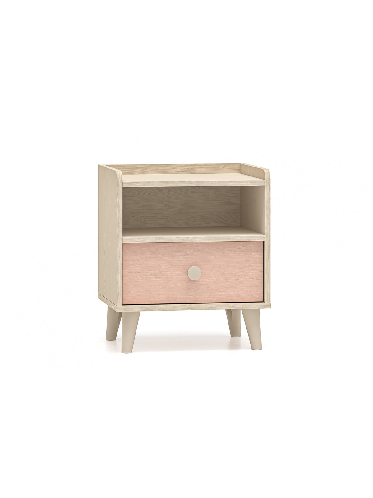 Szafka nocna Marla 45 cm różowy front millenial pink na nóżkach w stylu Scandi