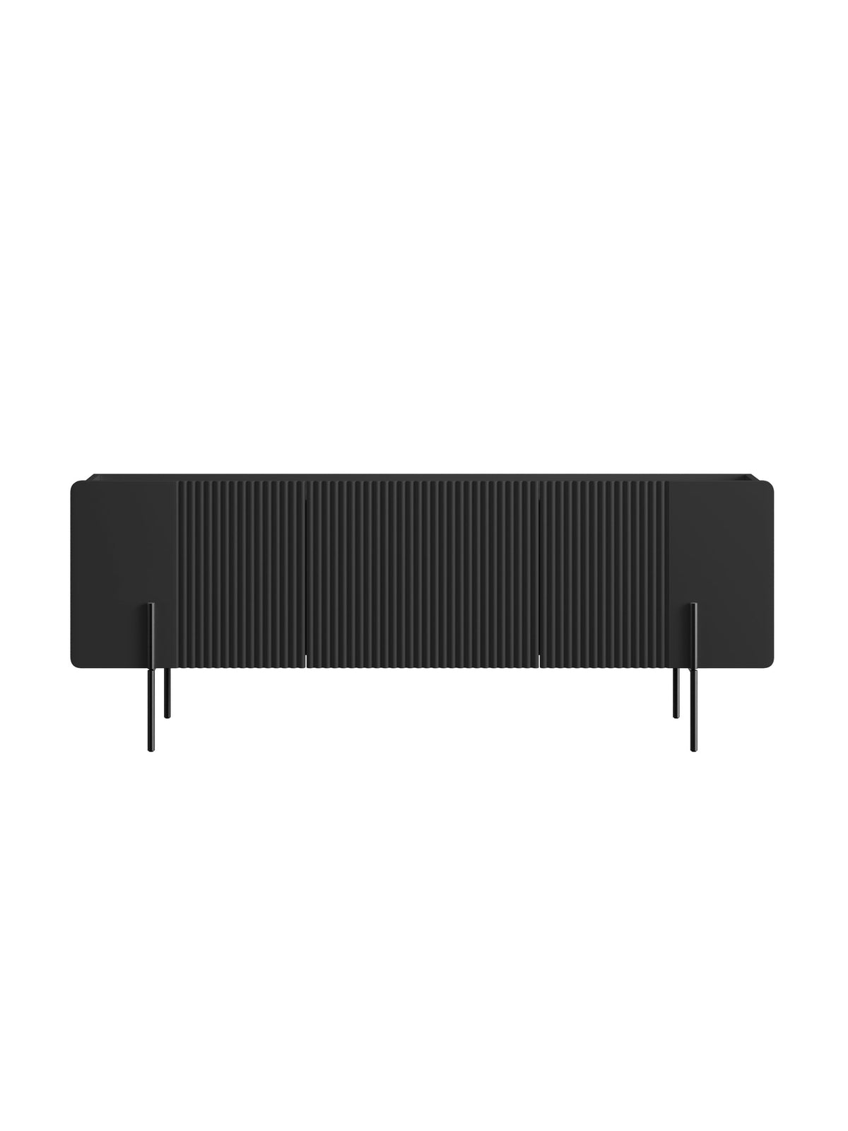 Szafka RTV Malmi 150 cm - czarny mat / czarne nóżki