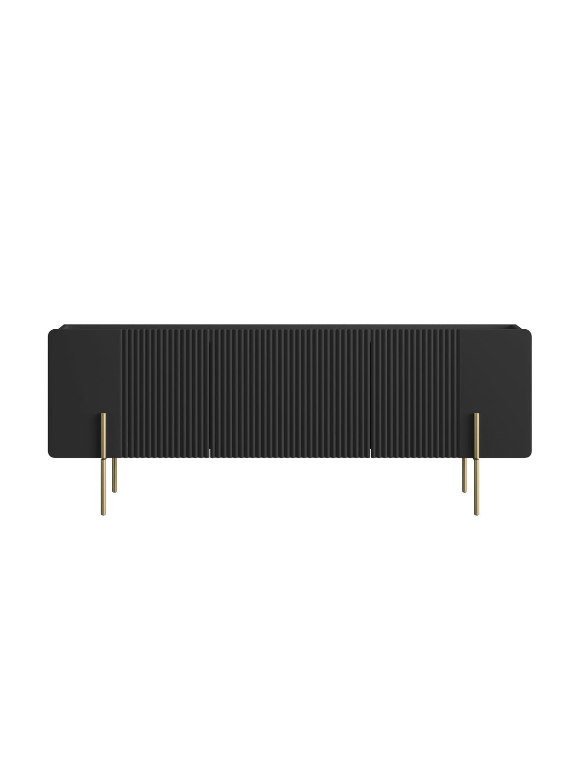 Szafka RTV Malmi 150 cm - czarny mat / złote nóżki