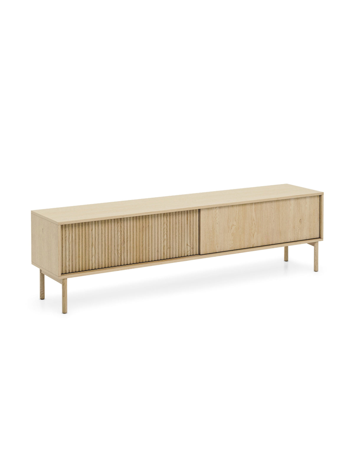 Szafka RTV Rivio 187 cm w kolorze dąb cremona z frontami ryflowanymi