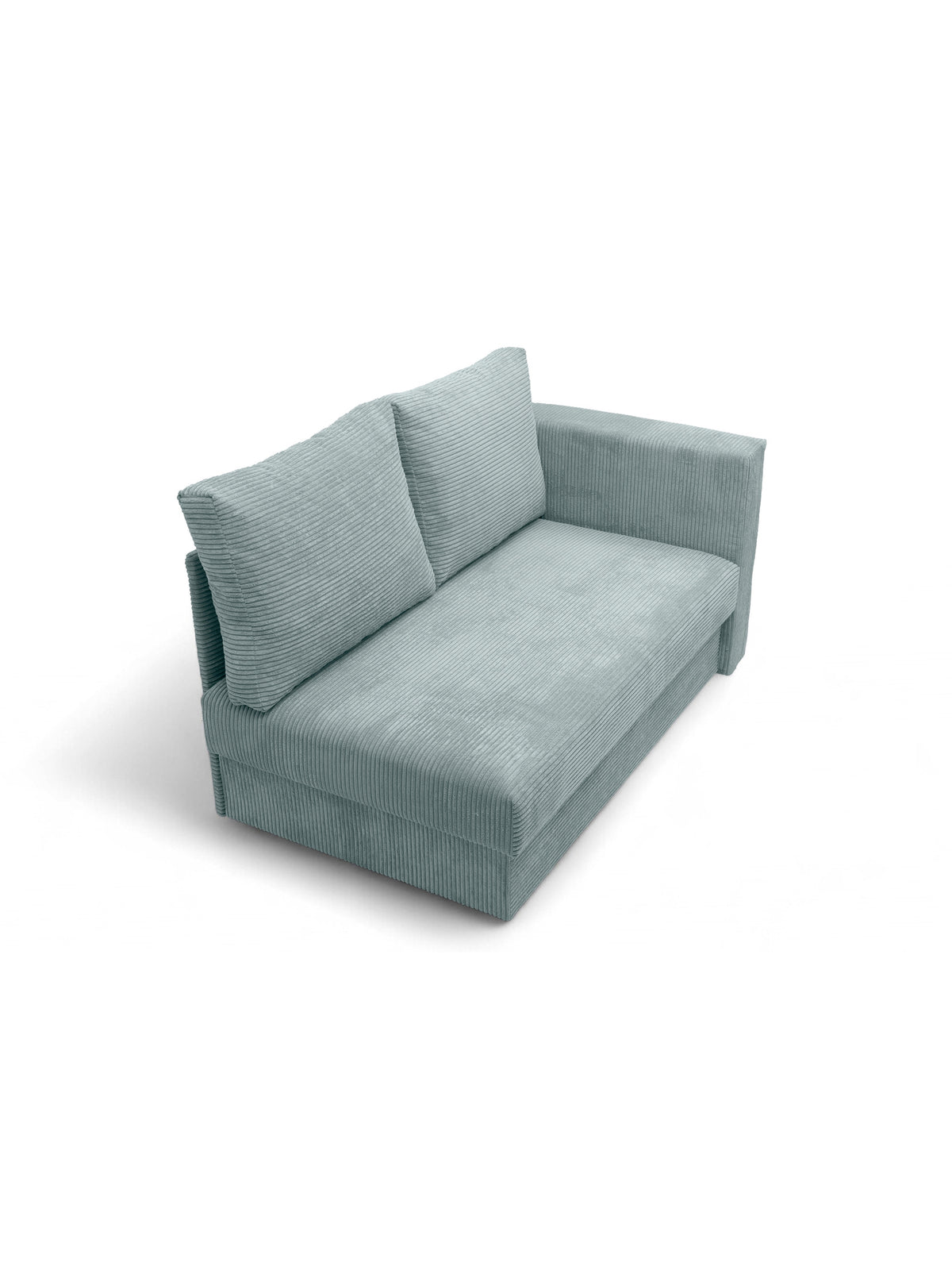 Tapczan rozkładany Maciek lewostronny zielony sztruks Lincoln 72 front i boki