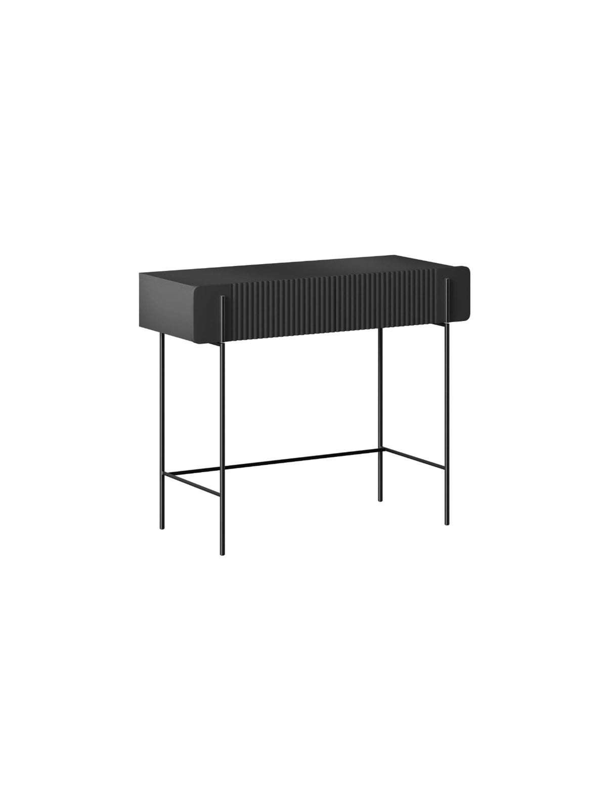 Toaletka Malmi 100 cm z szufladami - czarny mat / czarne nóżki
