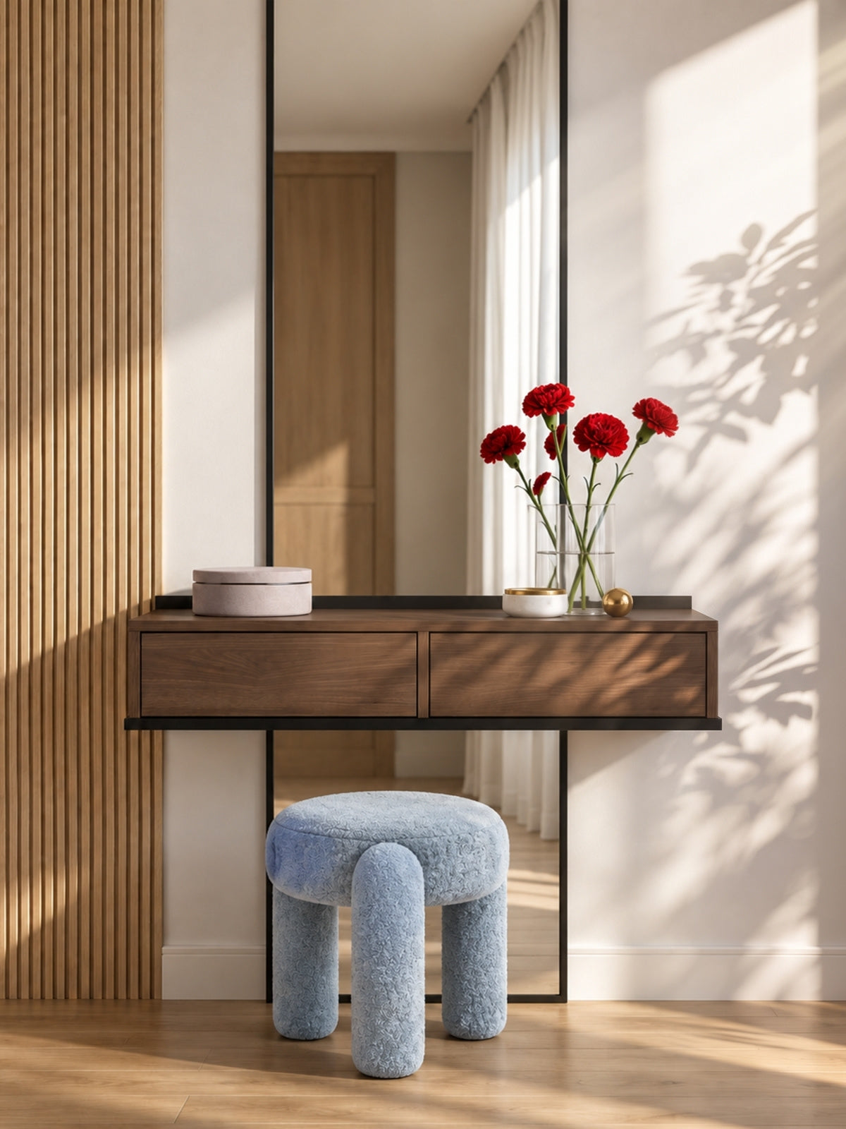 Toaletka wisząca Zenar 100 cm z szufladami - orzech elegant / czarny