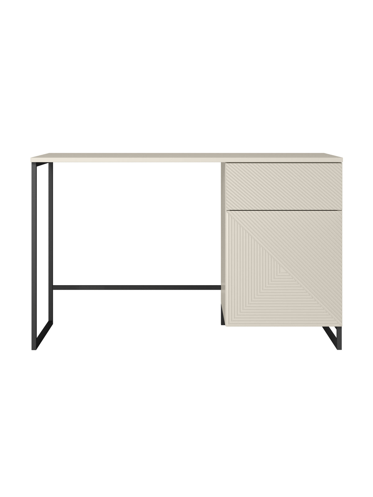 Biurko Asha 120 cm z szufladą - kaszmir / czarny stelaż