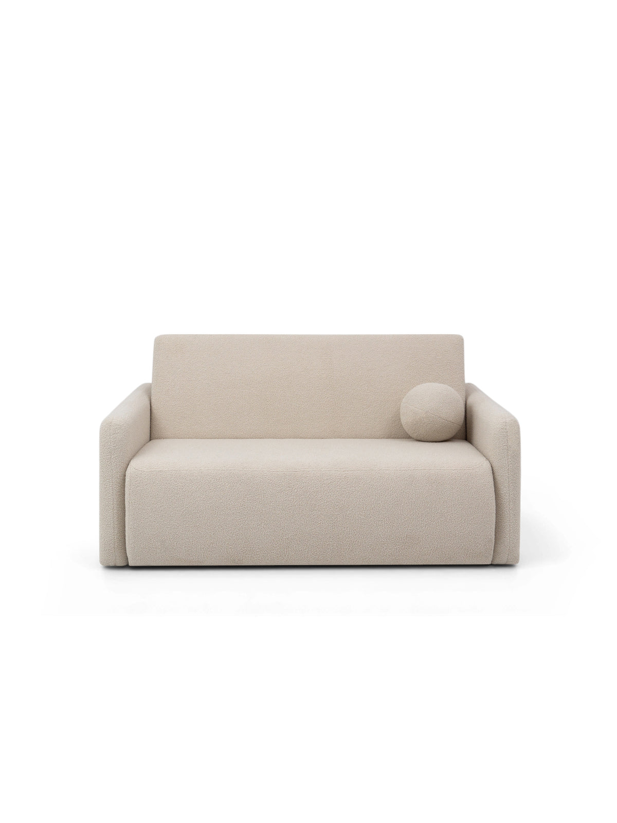 Sofa rozkładana Nido trzyosobowa 140 cm beżowa z poduszką i pojemnikiem