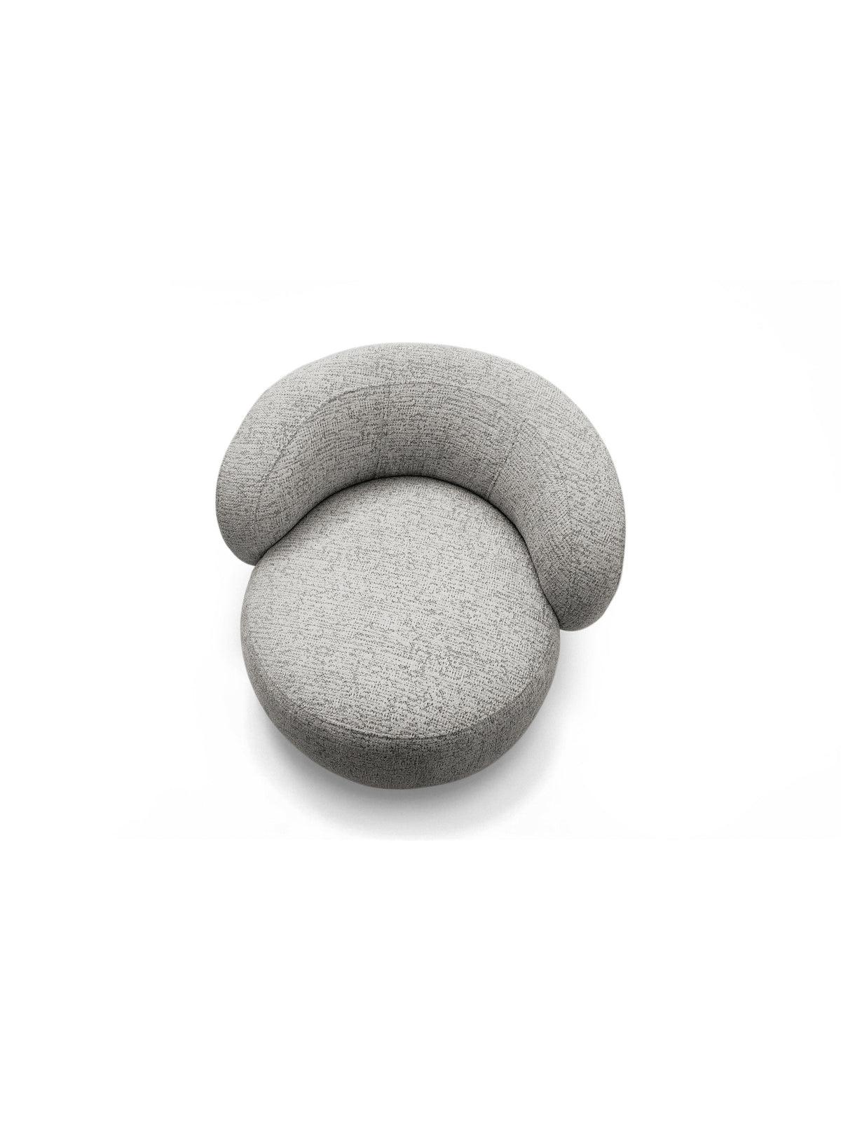 Obrotowy fotel wypoczynkowy Calmi jasnoszary szenil Bella 65 widok z góry