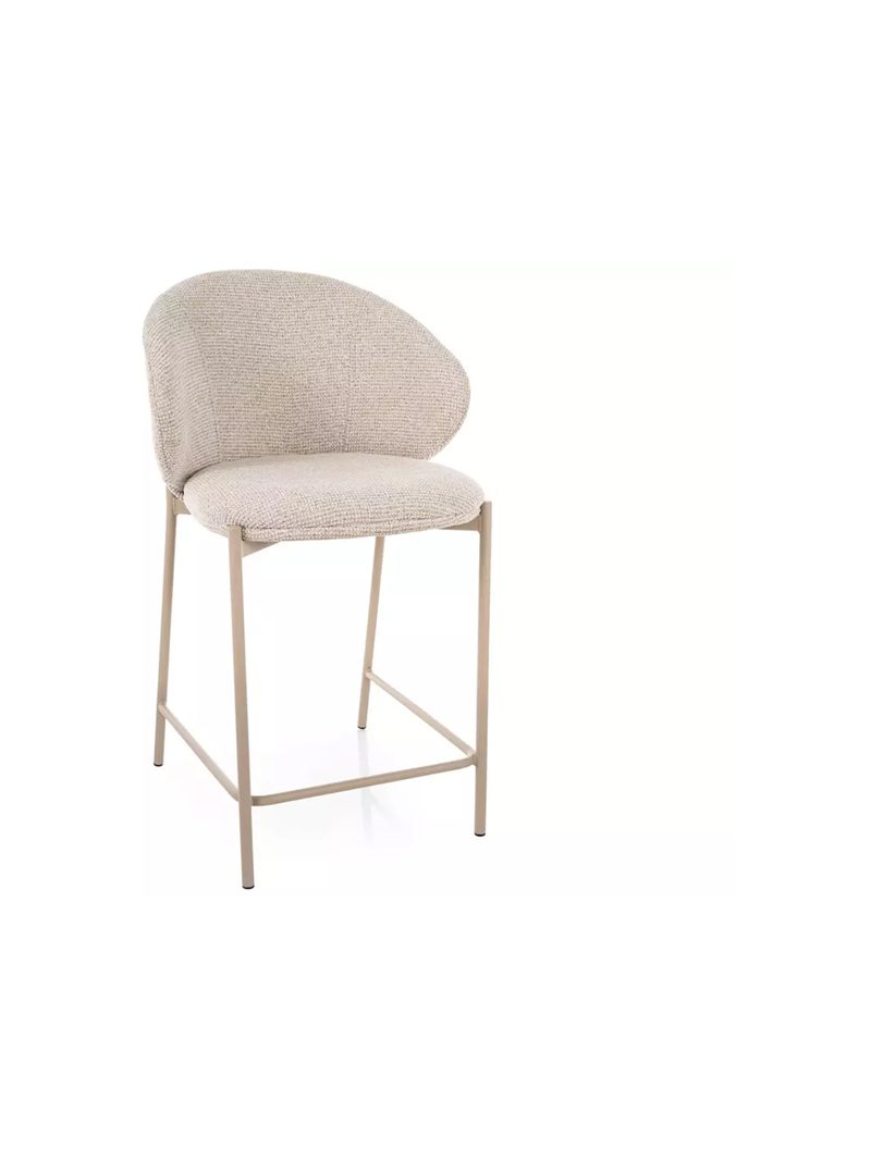 Hoker tapicerowany Morivo jasny beż z metalowymi nogami w stylu Modern Organic