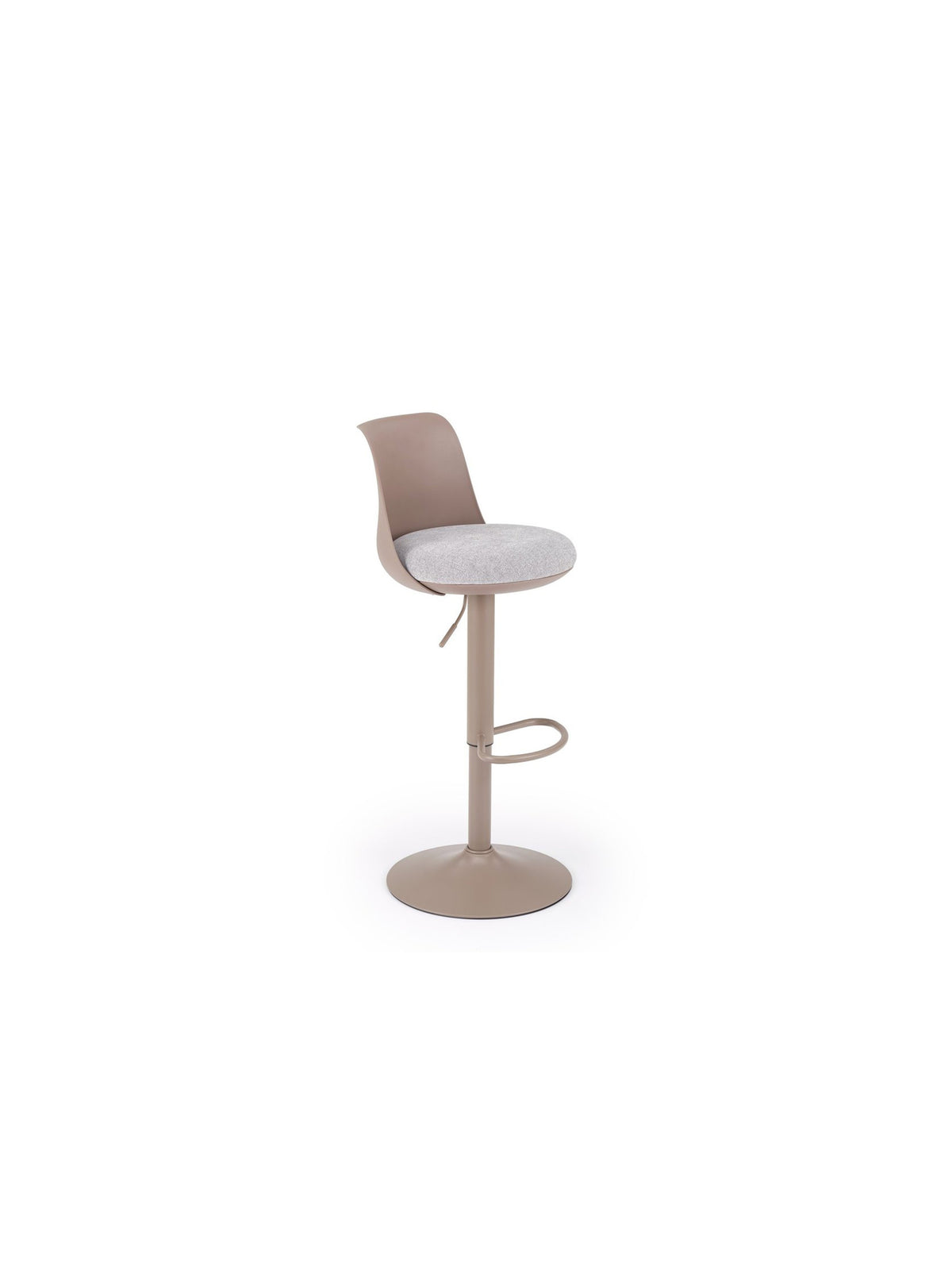 Hoker Vintrix cappuccino z tapicerowanym szarym siedziskiem, regulowany, styl Modern Organic