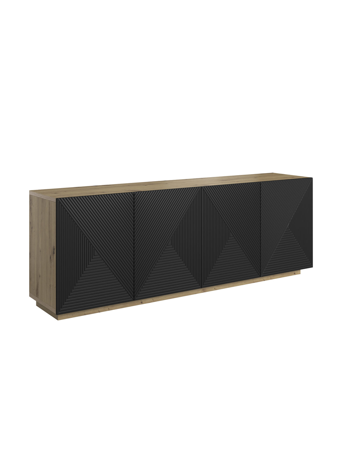 Komoda Asha 200 cm z czterodrzwiowa - artisan / czarny mat