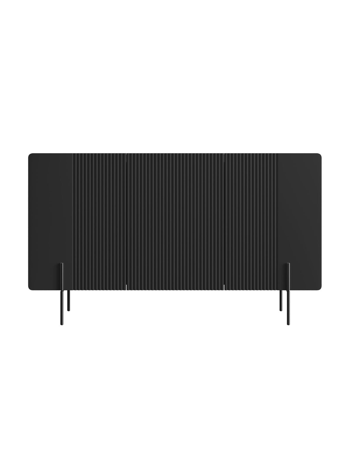 Komoda Malmi 150 cm trzydrzwiowa - czarny mat / czarne nóżki