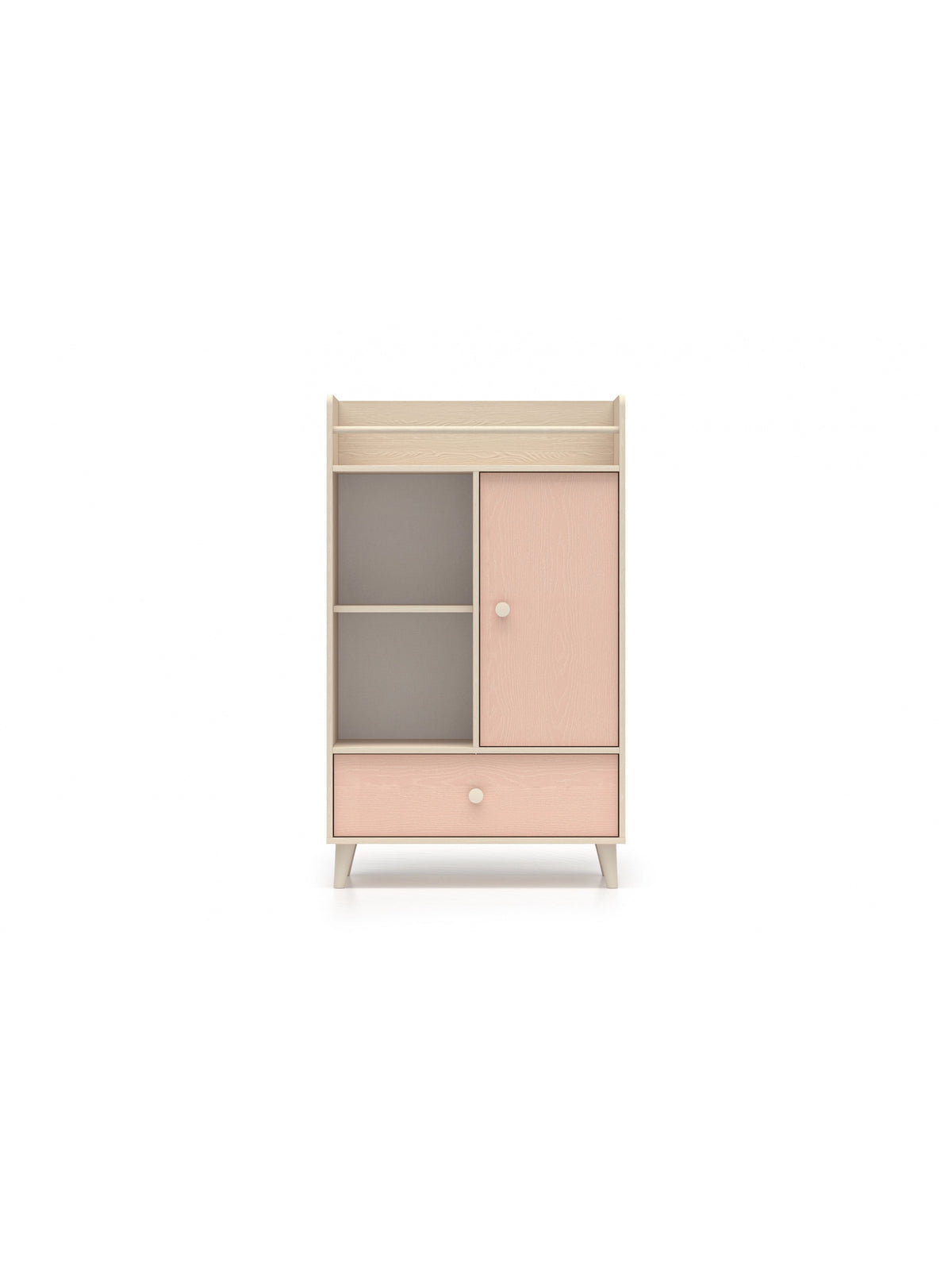 Komoda dziecięca Marla 80 cm różowy front millenial pink i korpus piasek pustyni