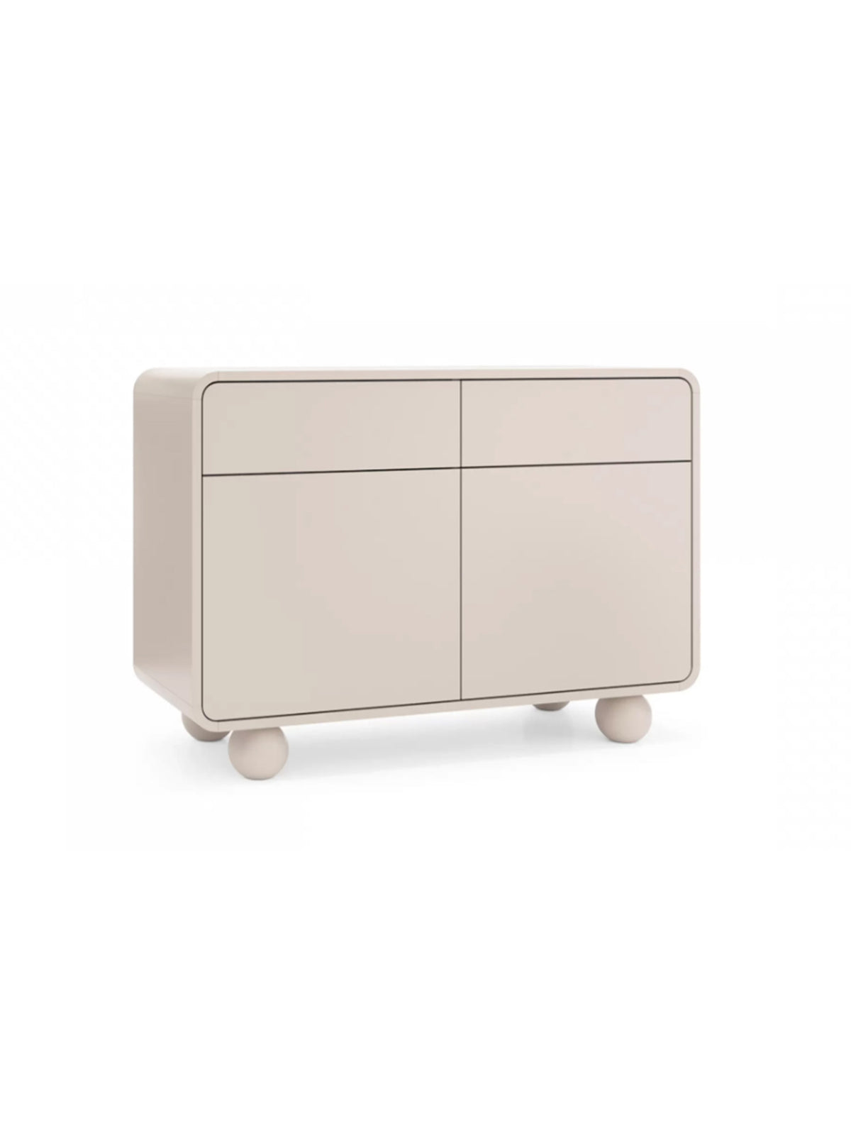 Komoda Vellino 108 cm kaszmir z dwoma szufladami i drzwiami, nowoczesny design