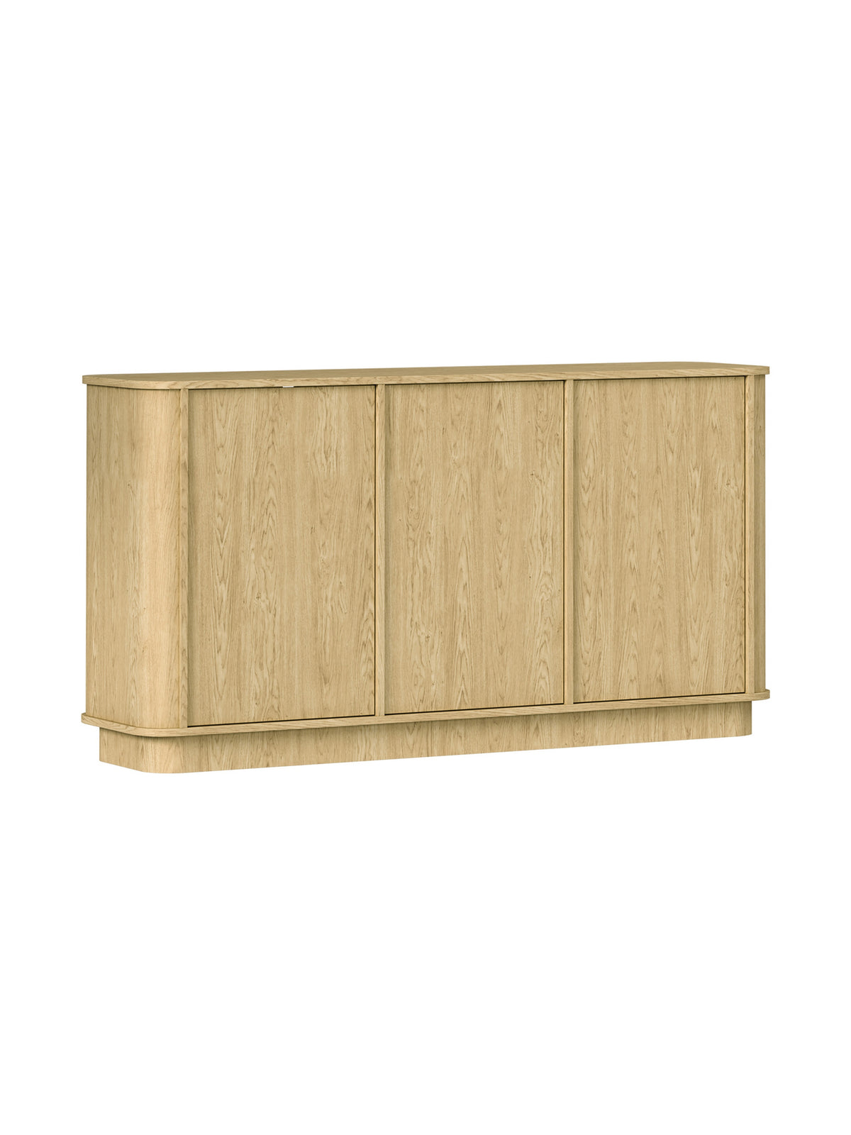 Komoda Vello 154 cm trzydrzwiowa w kolorze dąb baltic dune z zaoblonymi krawędziami