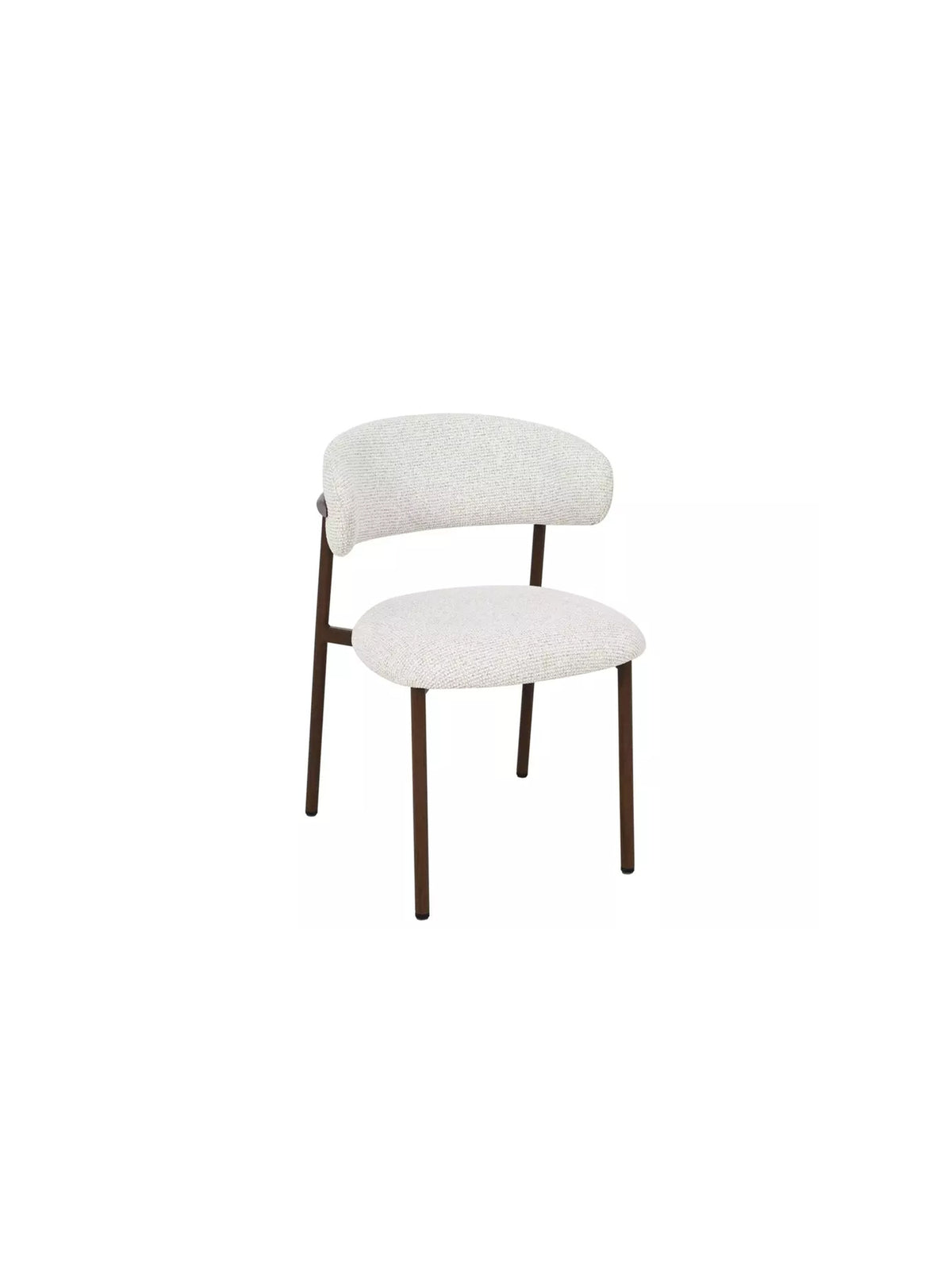 Krzesło tapicerowane Zentari jasny beż z metalowym stelażem orzech