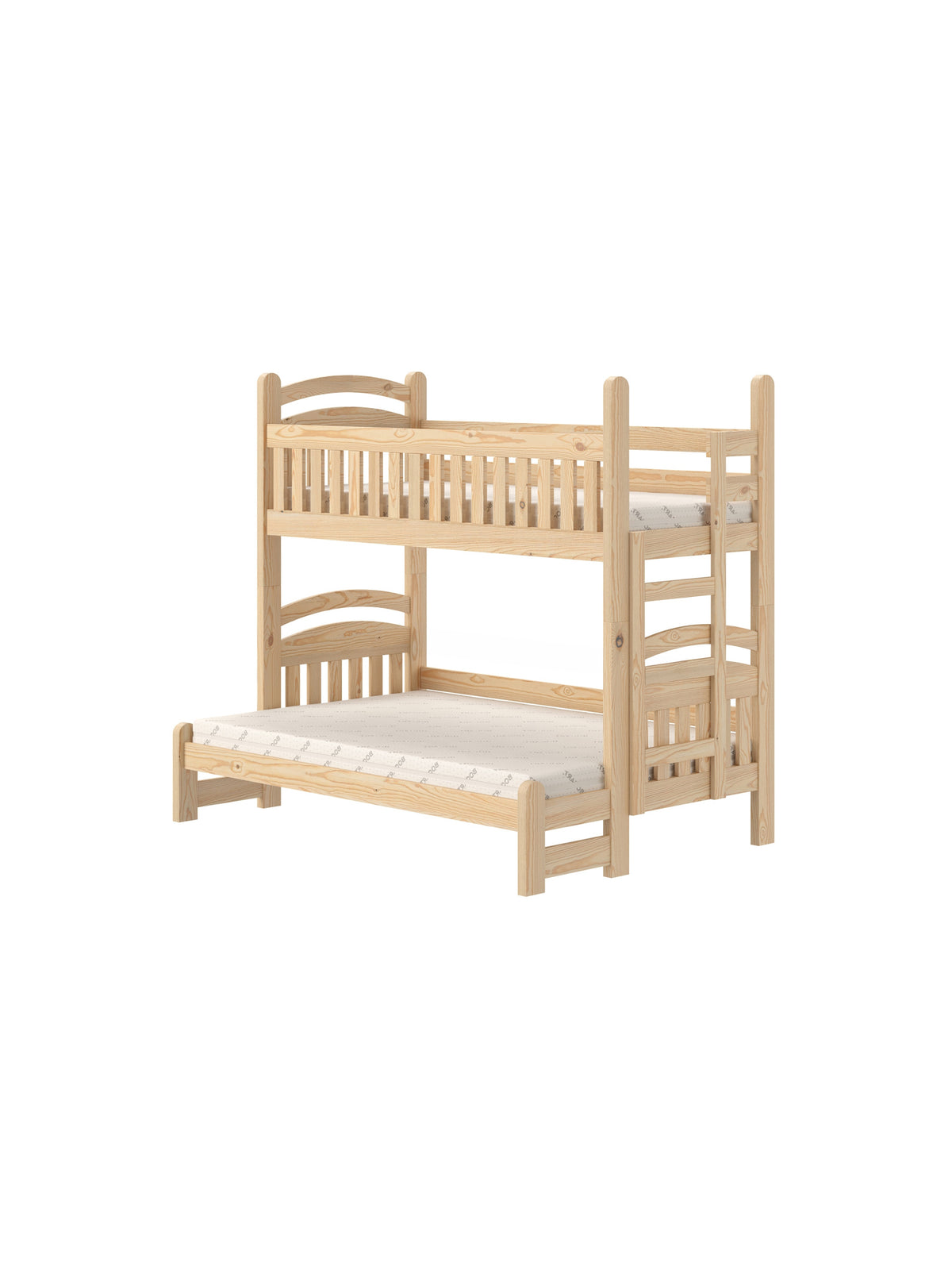Łóżko piętrowe Amely Maxi 80x200/120x200 prawostronne drewniane sosna