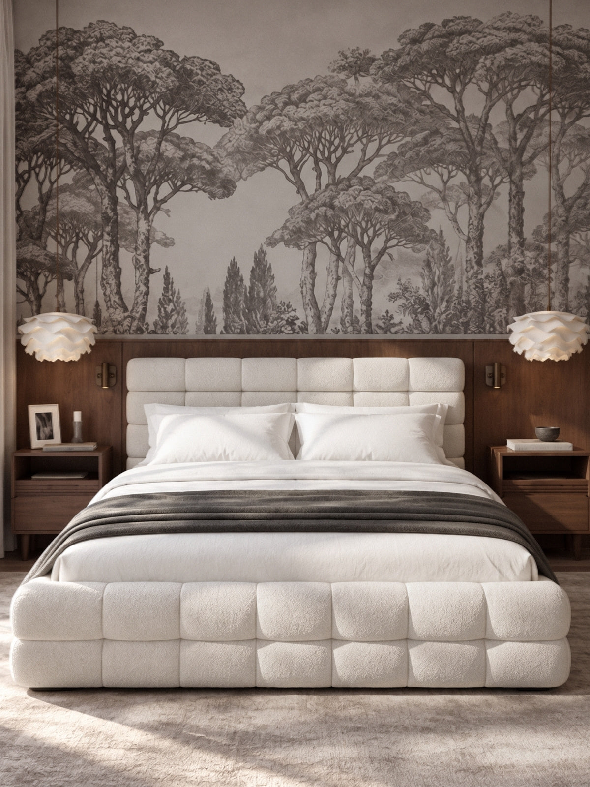 Łóżko sypialniane Bellmora 160x200 - beżowa boucle Raven 22